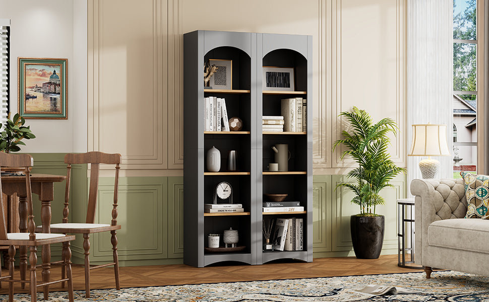Farmhouse Two-Tone Storage Cabinet with Adjustable Shelves