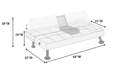 F8597 Convertible Sofa Bed wih USB Ports