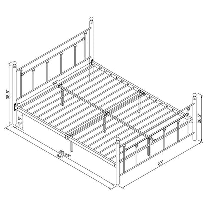 422740Q Canon Metal Slatted Headboard Platform Bed