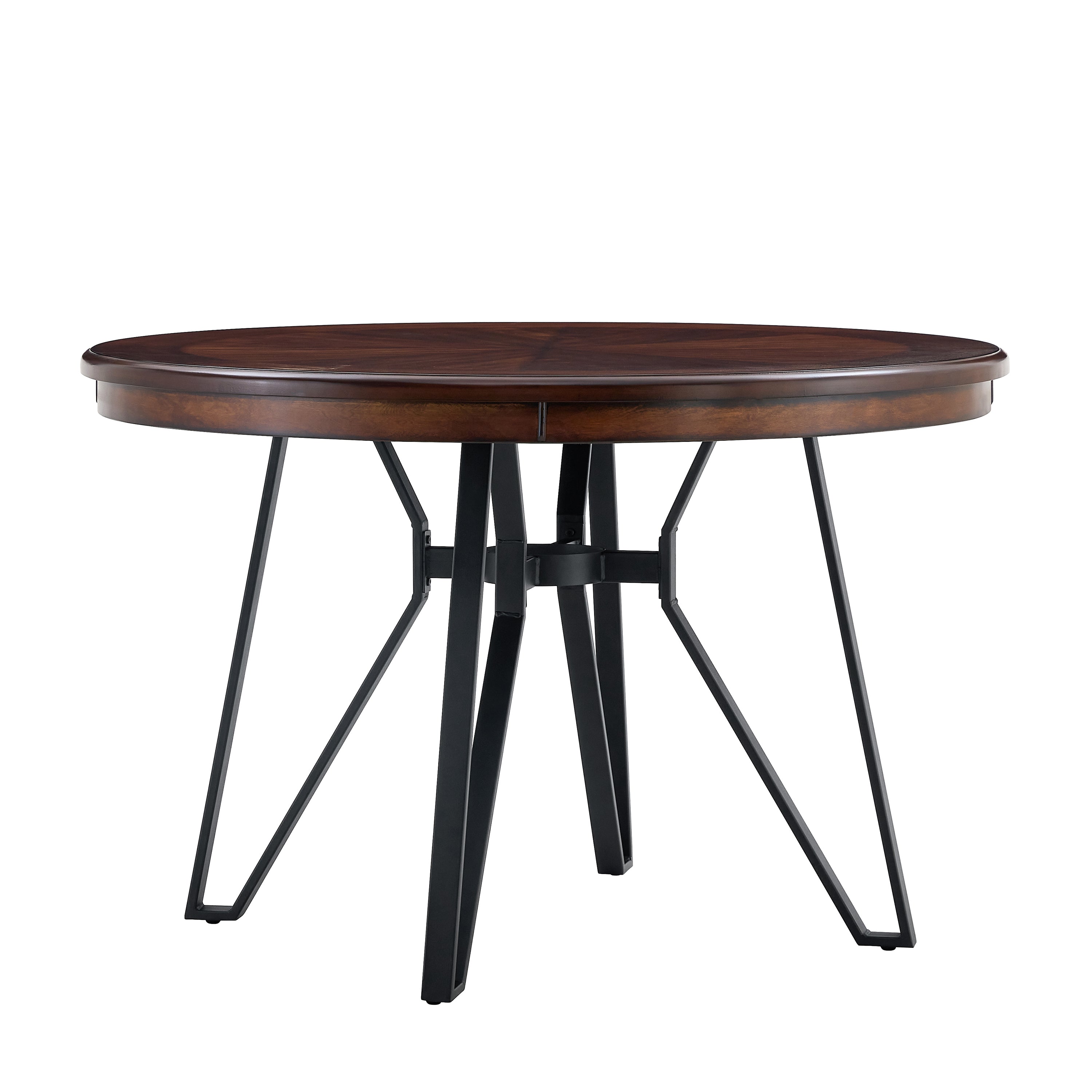 Crosswell Round Dining Table with Metal Legs