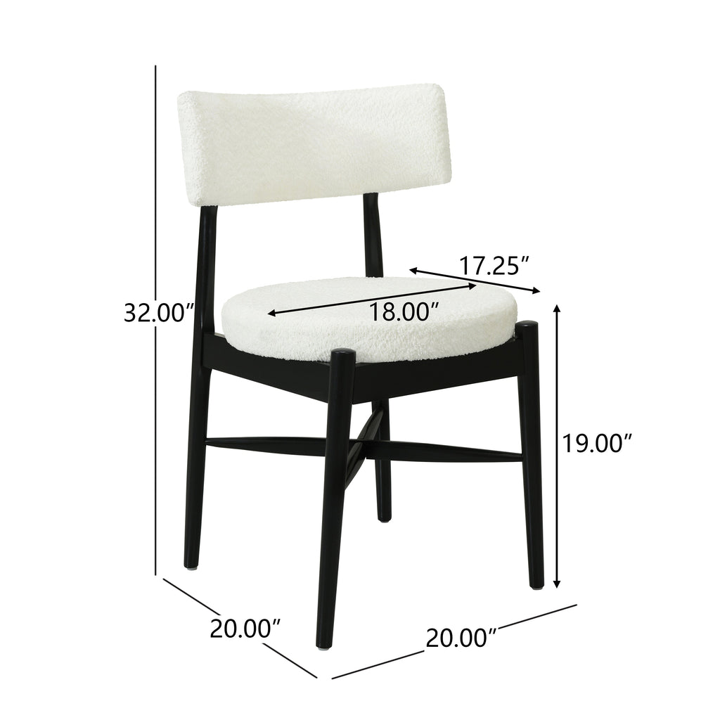 Harveston Mid Century Modern Boucle Upholstered Dining Chairs, Set of 2