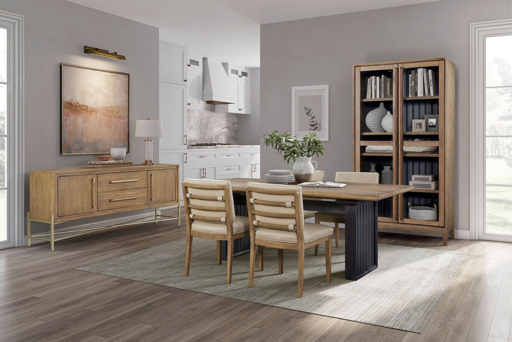 Double Pedestal Table In Latte Finish