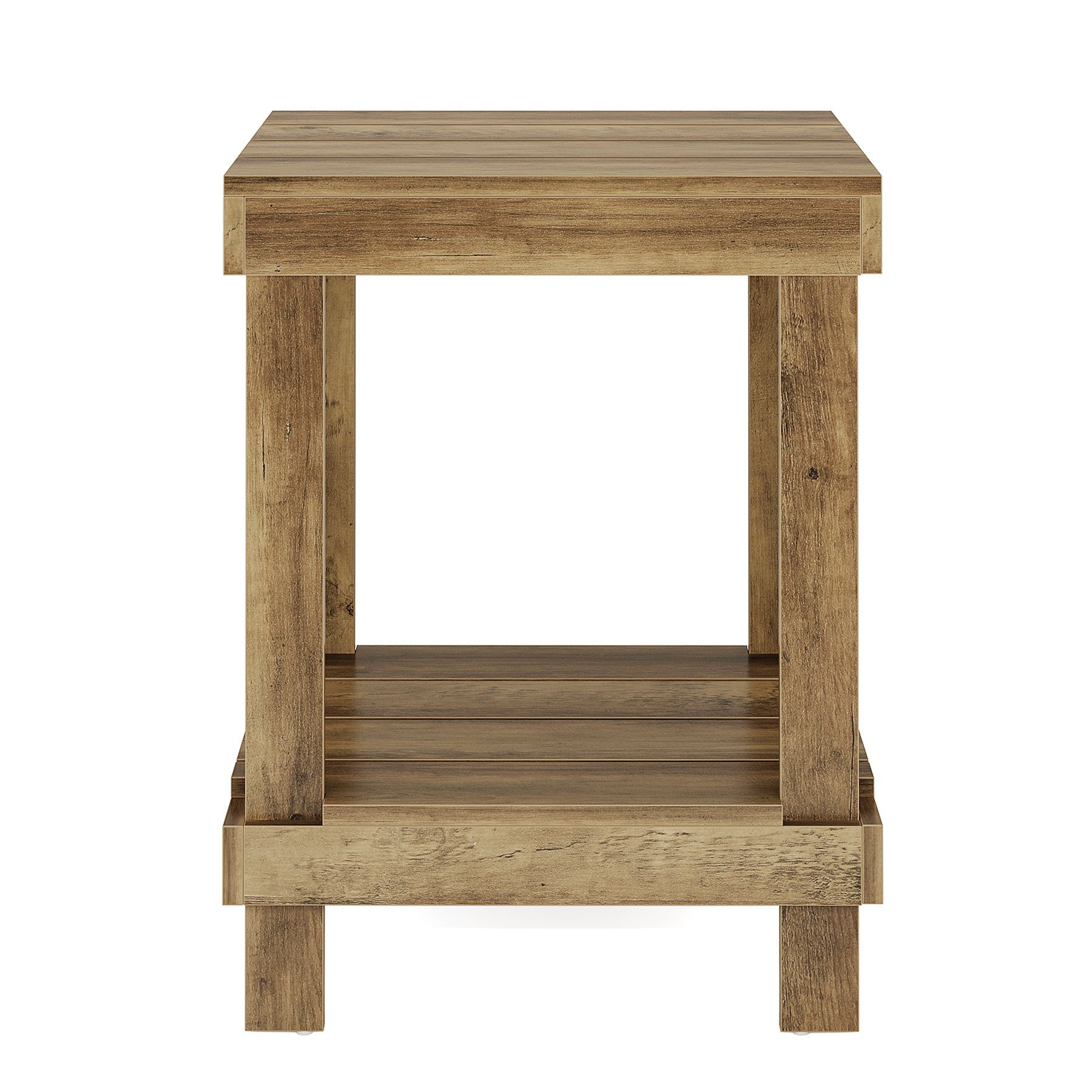 Radford 2-Tier Wooden End Table with Open Storage Shelves