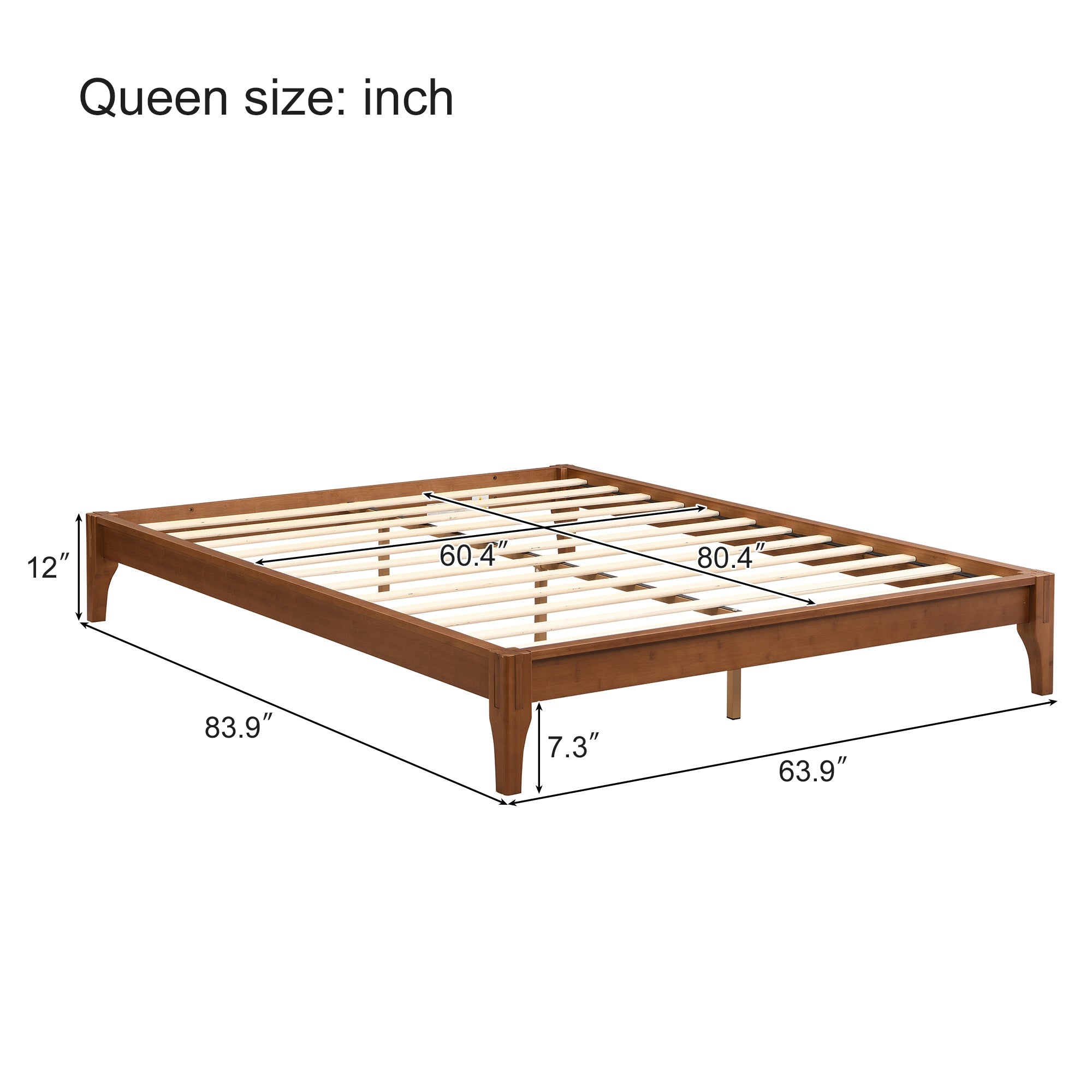 Bamboo Wood Platform Bed Frame