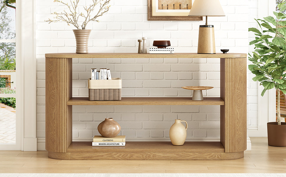 Modern Entryway Console Table with Open Shelf