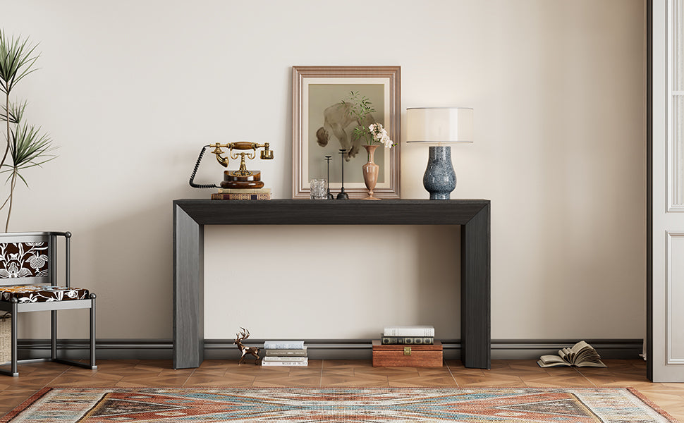 Minimalist Rustic Rectangular Waterfall Console Table