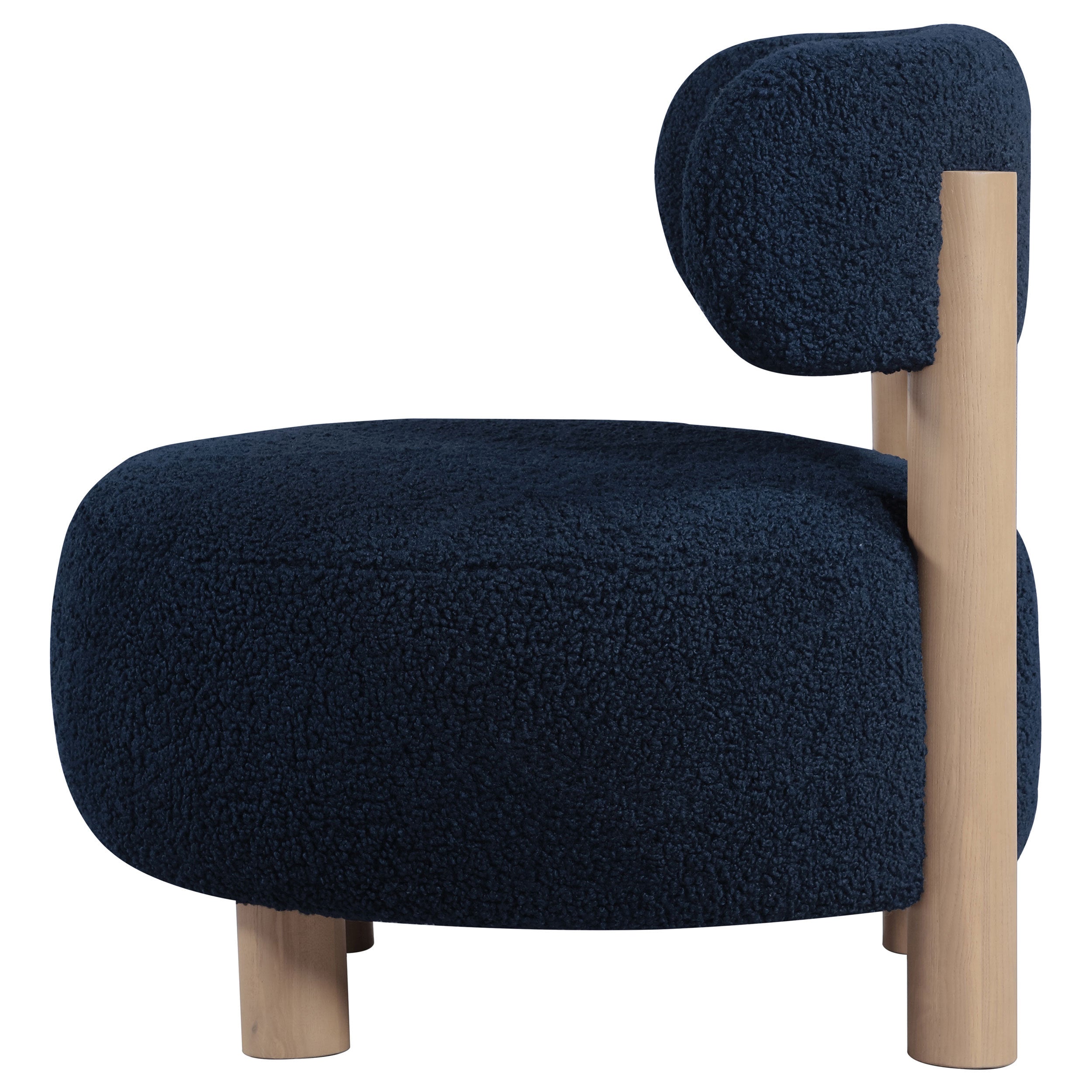 Modern Boucle Upholstered Barrel Back Accent Chair