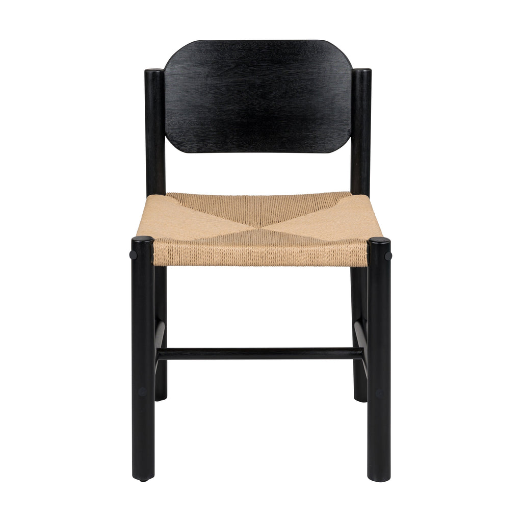 Farmington Wooden Dining Chairs with Beige Paper Rope Weave Seat, Set of 2