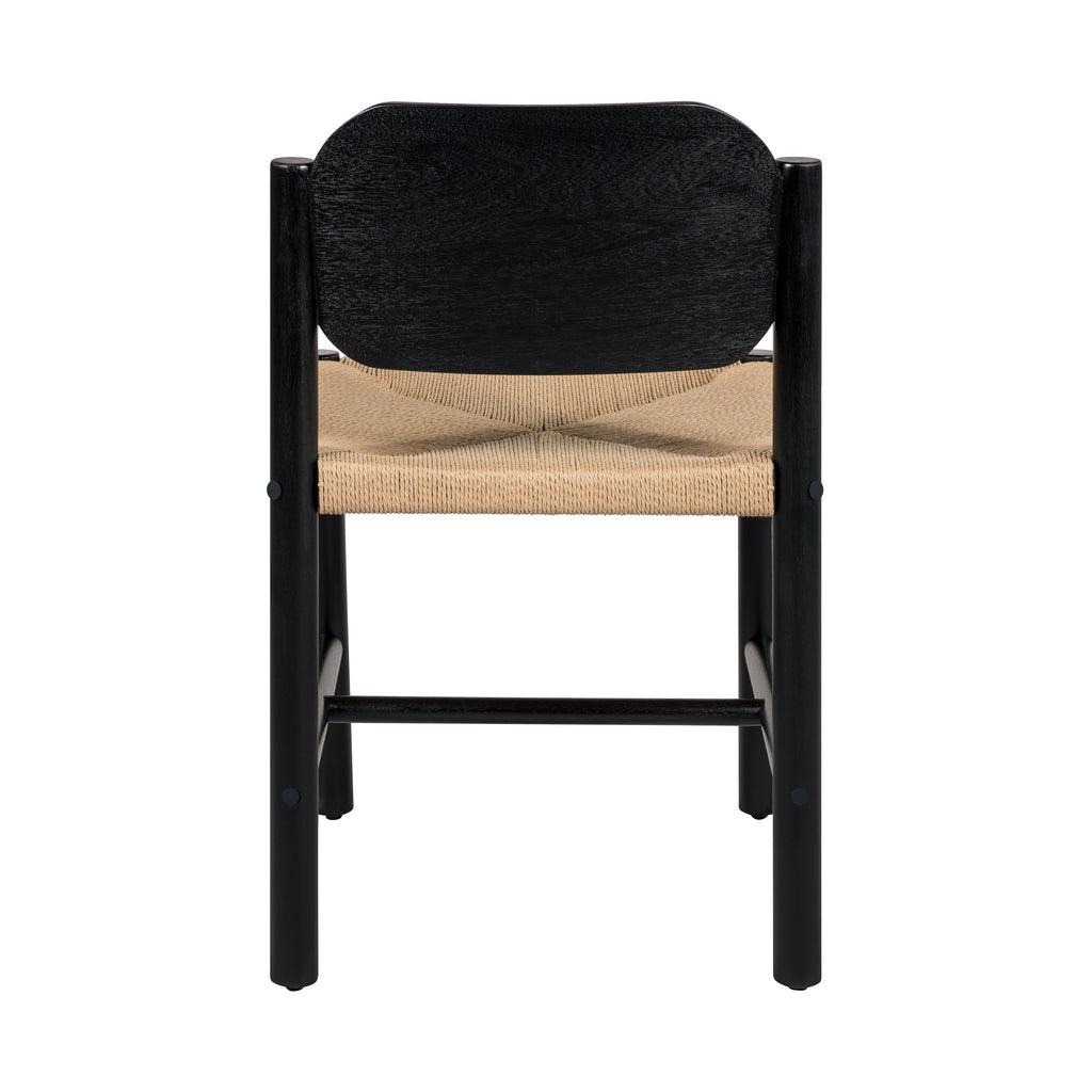 Farmington Wooden Dining Chairs with Beige Paper Rope Weave Seat, Set of 2