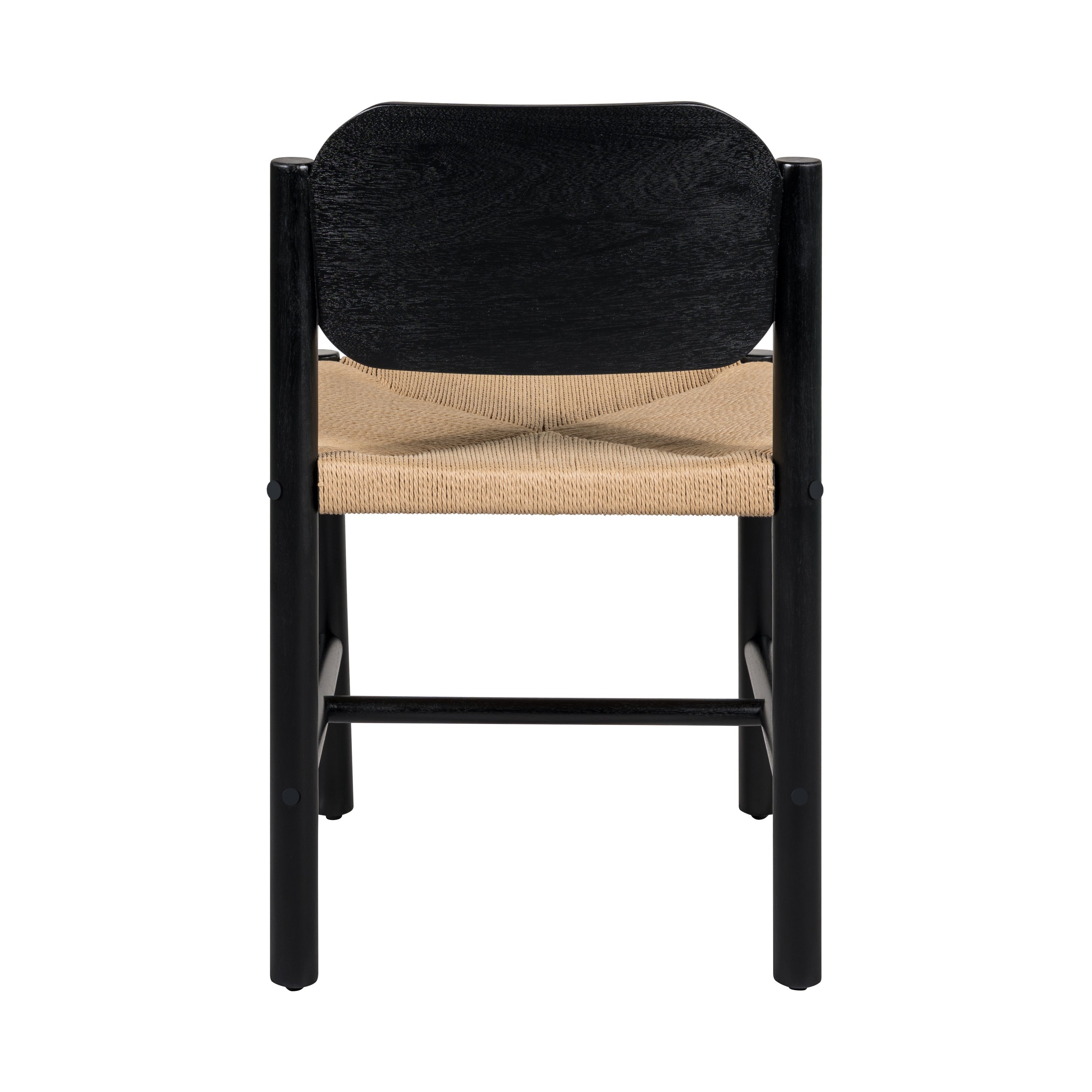 Farmington Wooden Dining Chairs with Beige Paper Rope Weave Seat, Set of 2