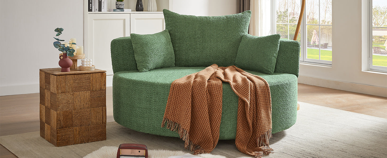Crossley Oversized Swivel Barrel Accent Chair
