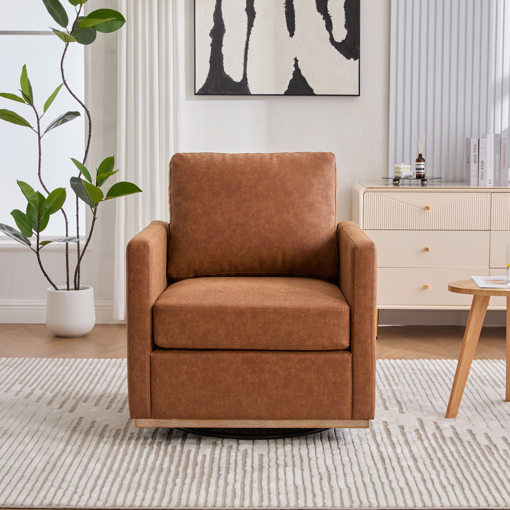 Thornfield Upholstered Square Swivel Accent Chair