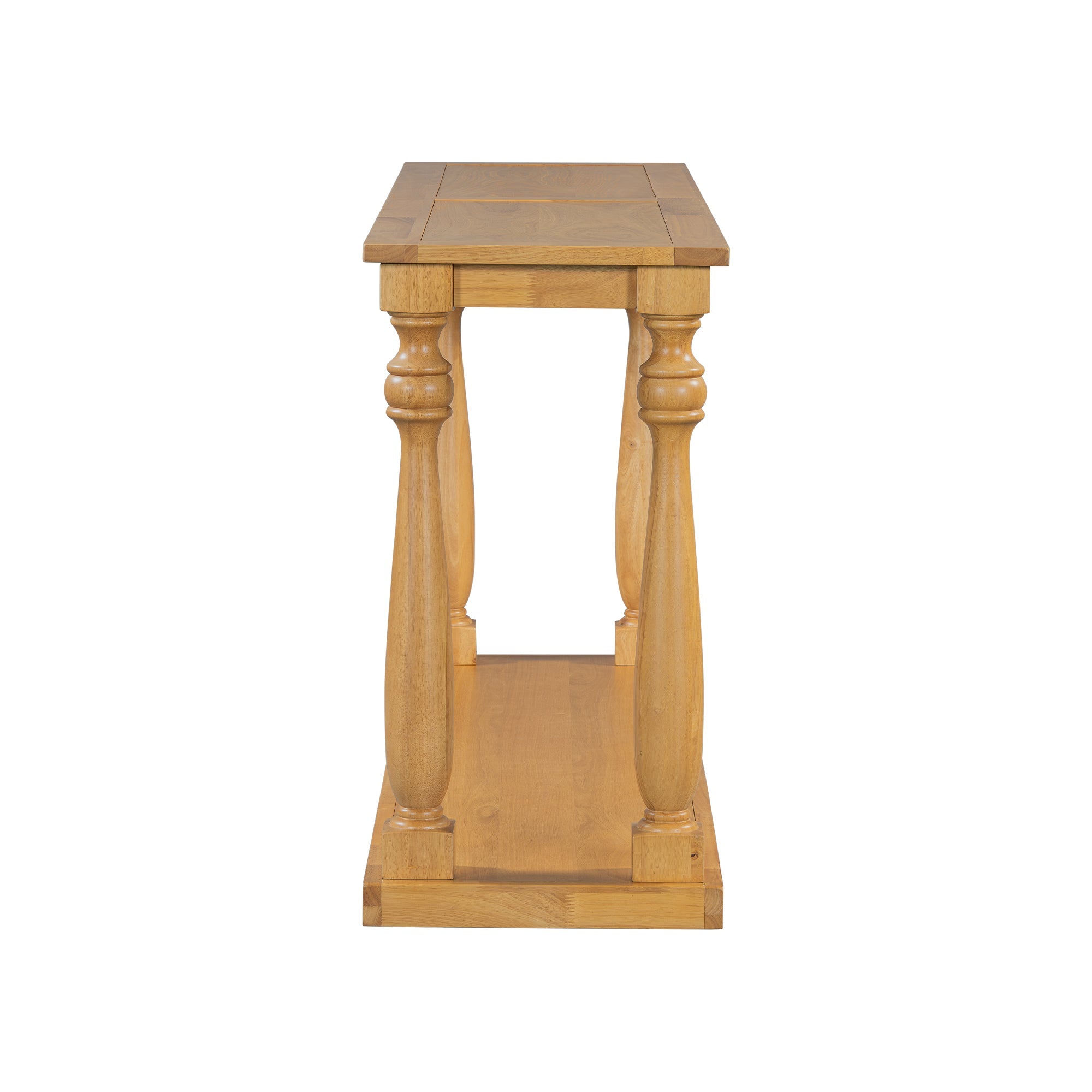 Farmhouse Turned-Leg Entryway Console Table with Bottom Shelf