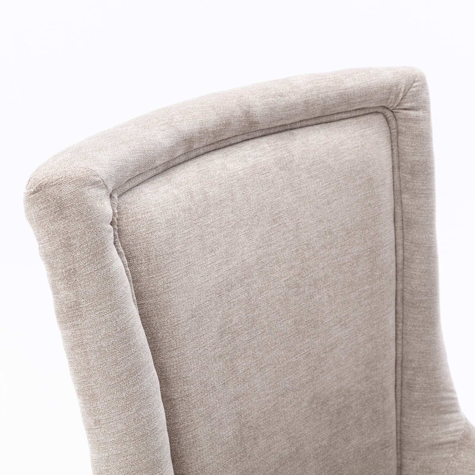 Square Back Upholstered Dining Chair with Bronze Nailhead Trim, Set of 2