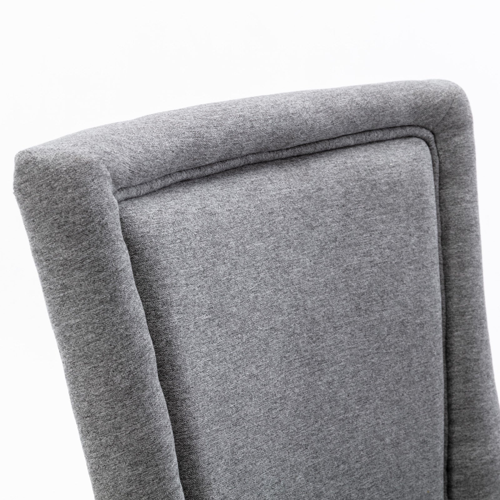 Square Back Upholstered Dining Chair with Bronze Nailhead Trim, Set of 2