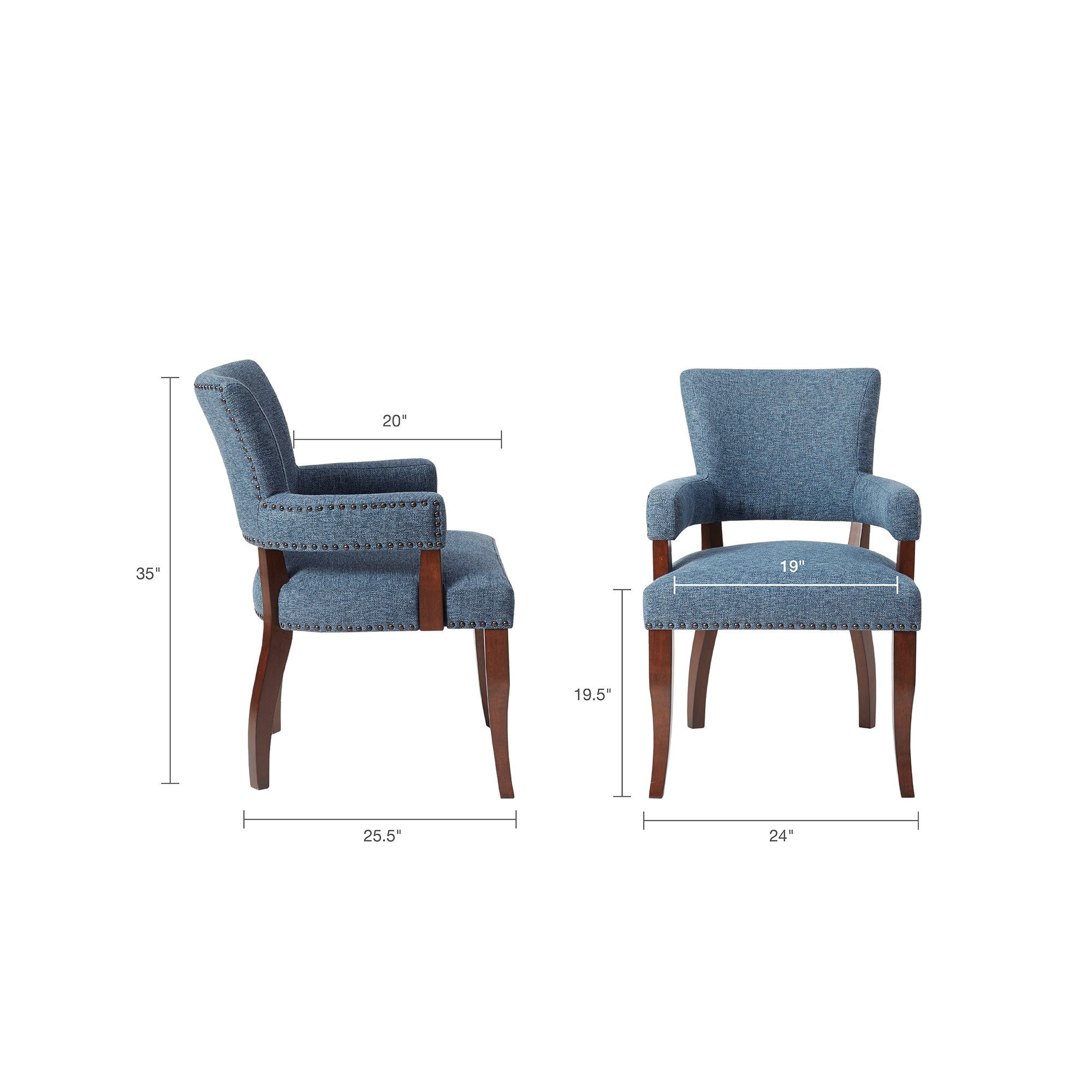 Dawson Arm Upholstered Nailhead Trim Dining Chair
