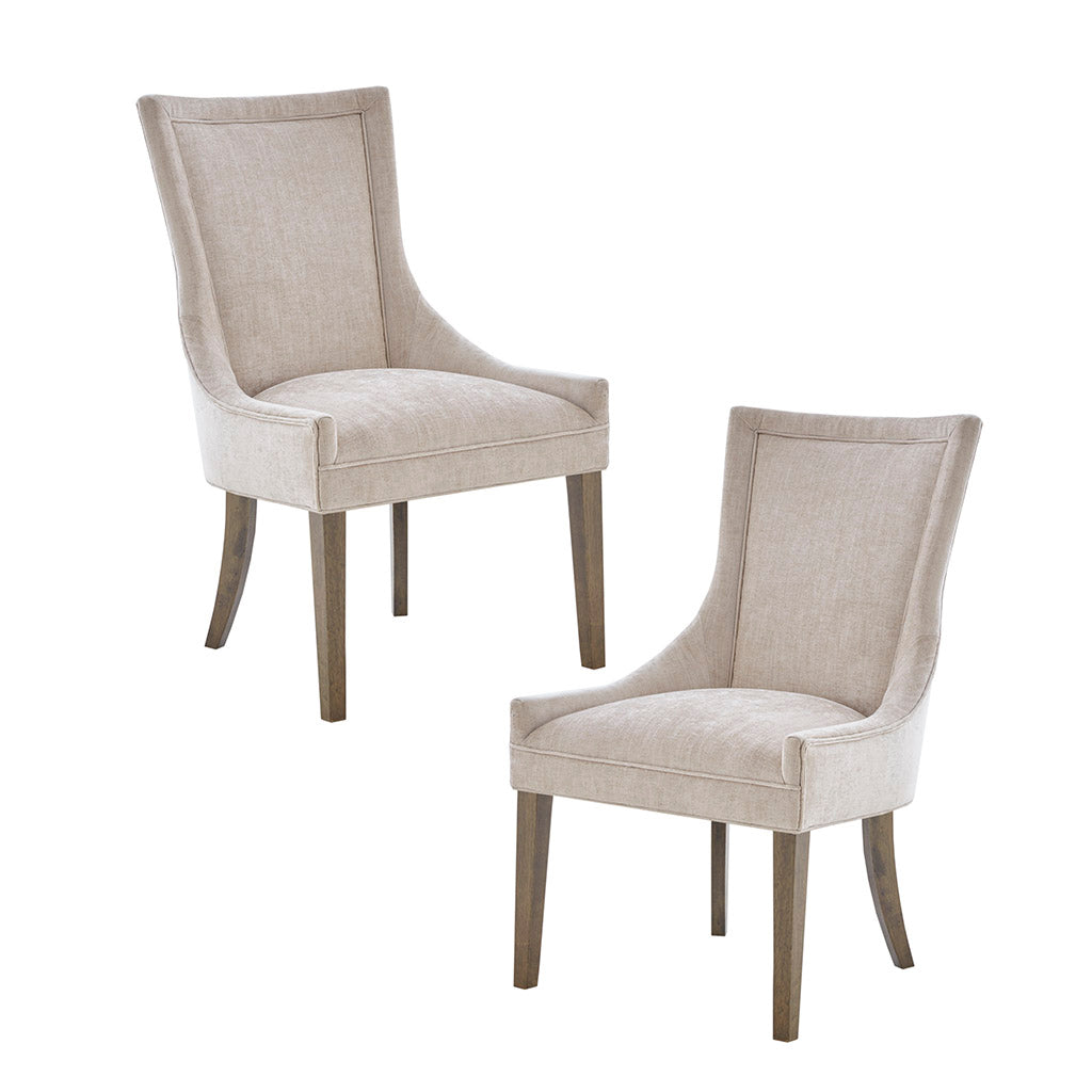 Flared High Back Upholstered Dining Chair, Set of 2