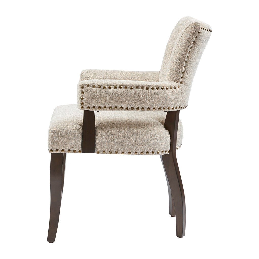 Dawson Arm Upholstered Nailhead Trim Dining Chair