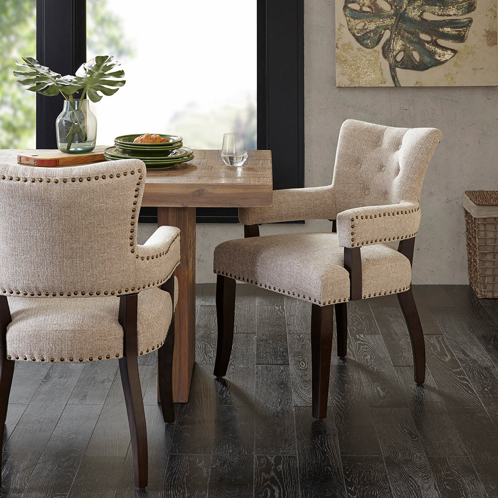 Dawson Arm Upholstered Nailhead Trim Dining Chair