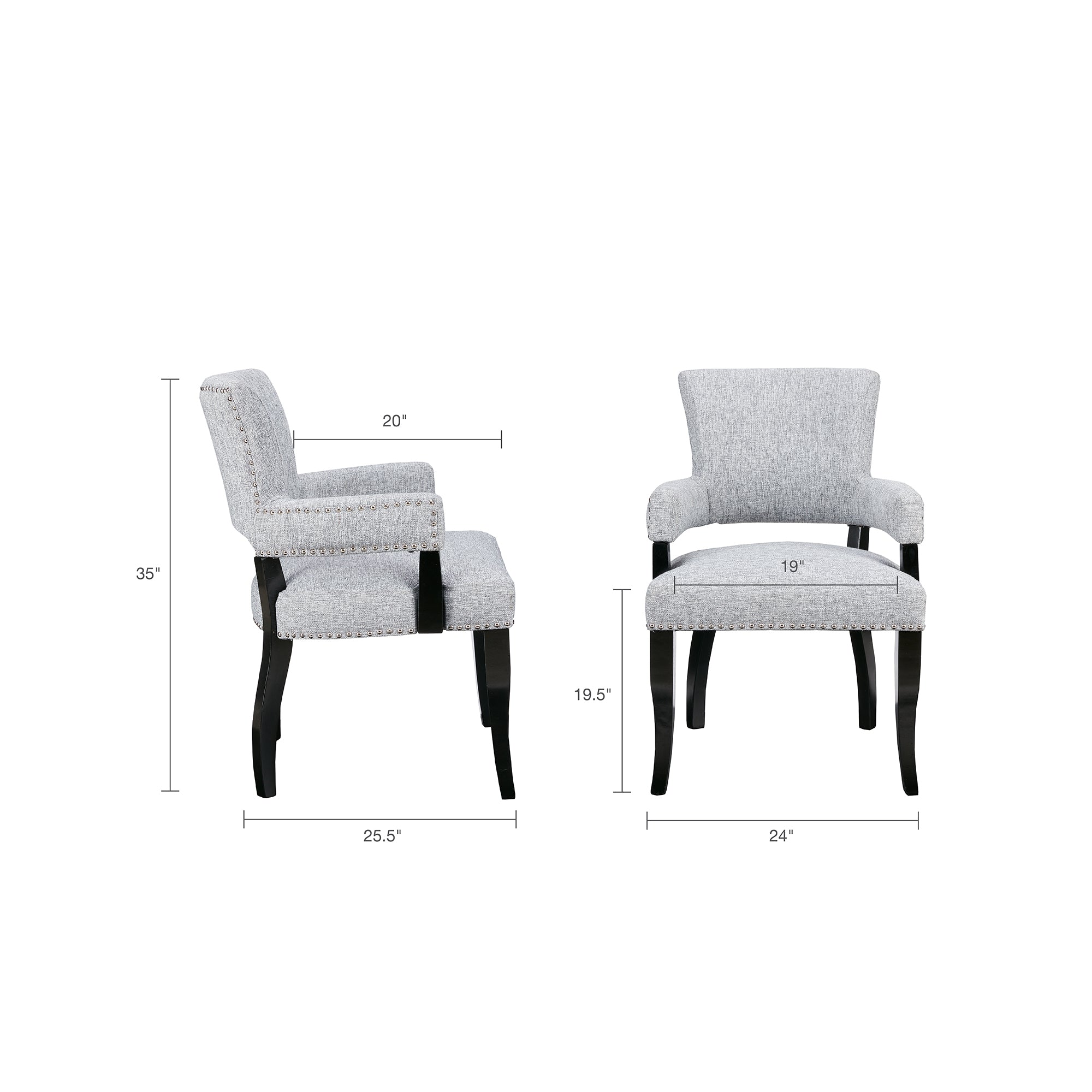 Dawson Arm Upholstered Nailhead Trim Dining Chair