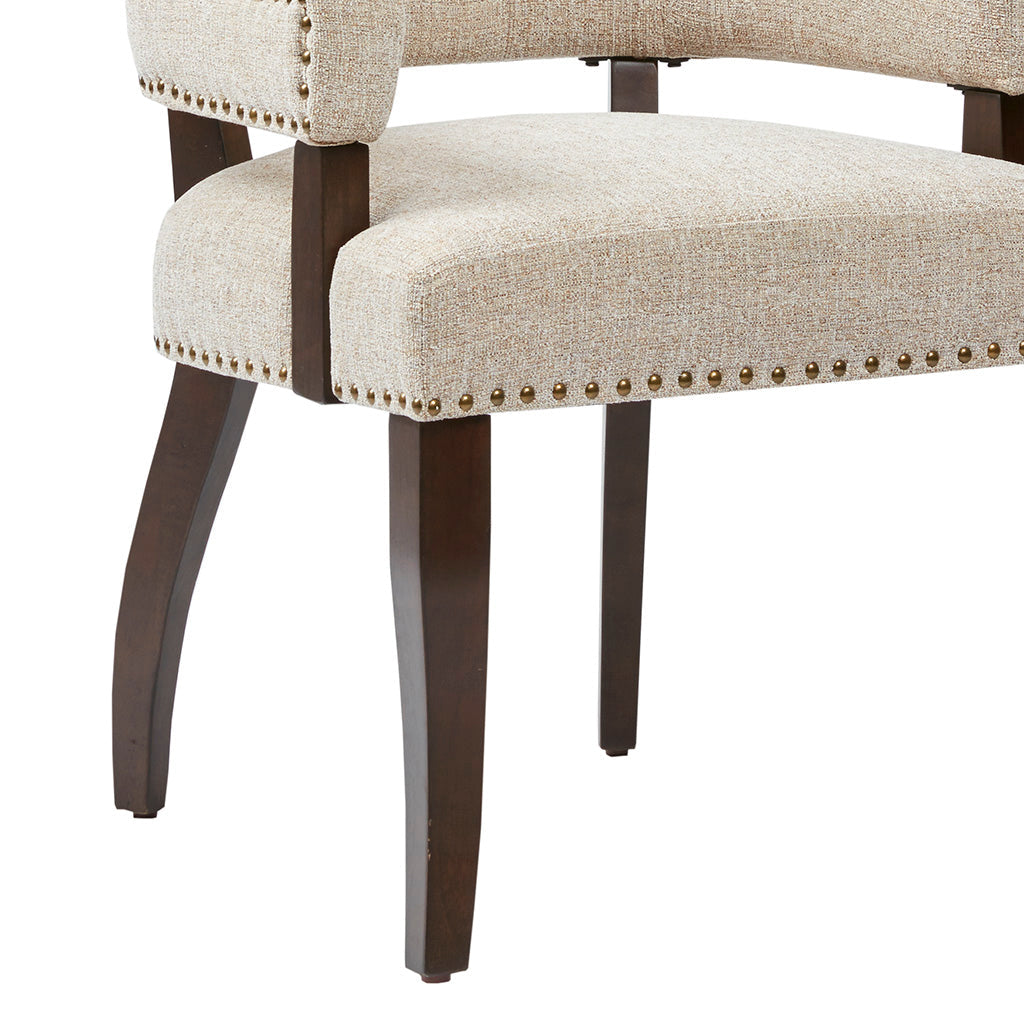 Dawson Arm Upholstered Nailhead Trim Dining Chair