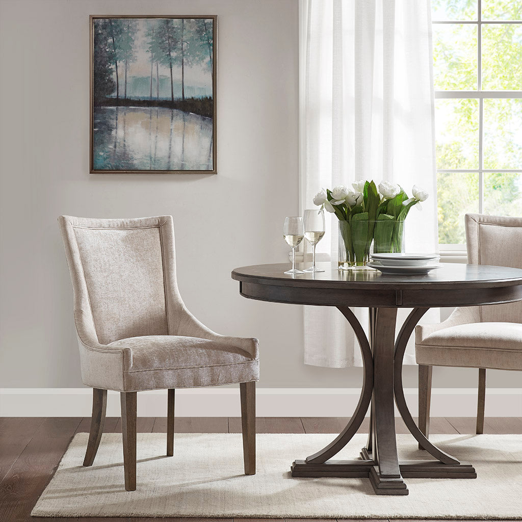 Flared High Back Upholstered Dining Chair, Set of 2