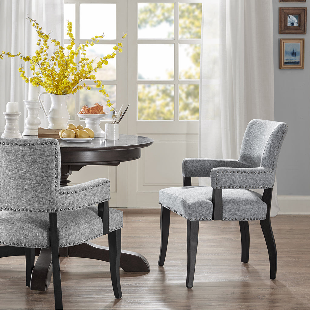 Dawson Arm Upholstered Nailhead Trim Dining Chair