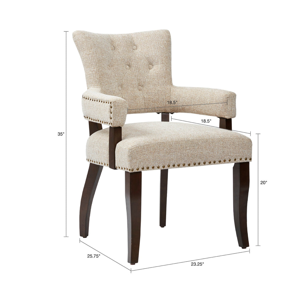 Dawson Arm Upholstered Nailhead Trim Dining Chair