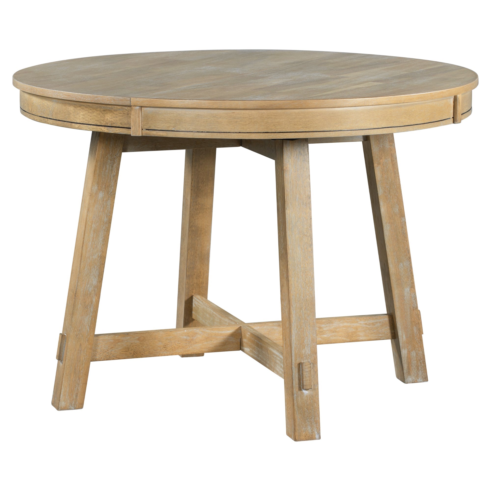 Farmhouse Round Extendable Dining Table with 16 Leaf