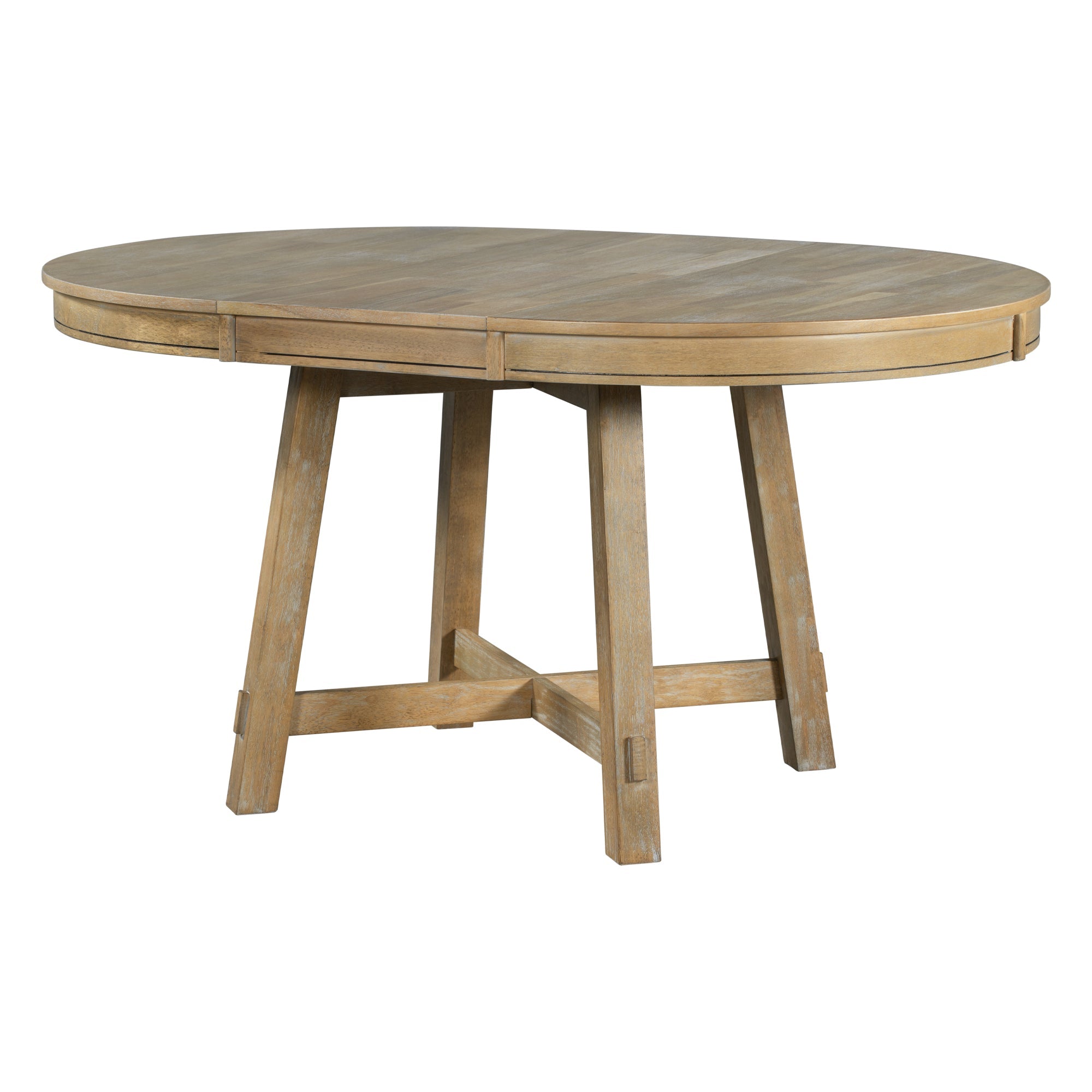 Farmhouse Round Extendable Dining Table with 16 Leaf