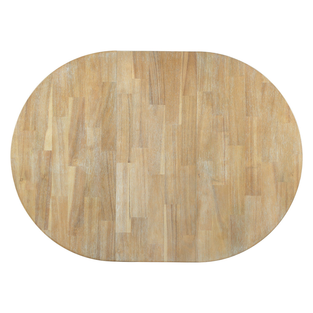 Farmhouse Round Extendable Dining Table with 16 Leaf