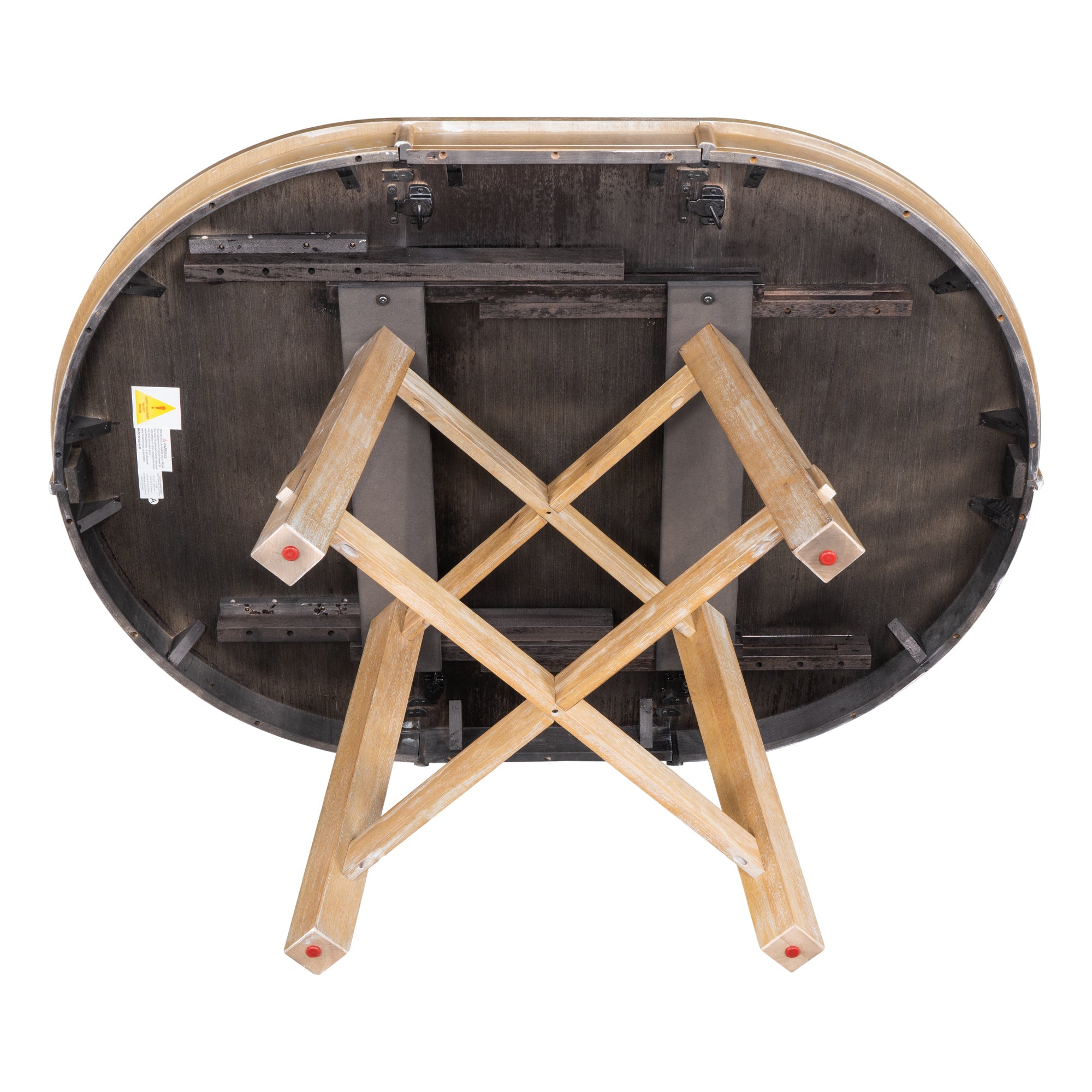Farmhouse Round Extendable Dining Table with 16 Leaf