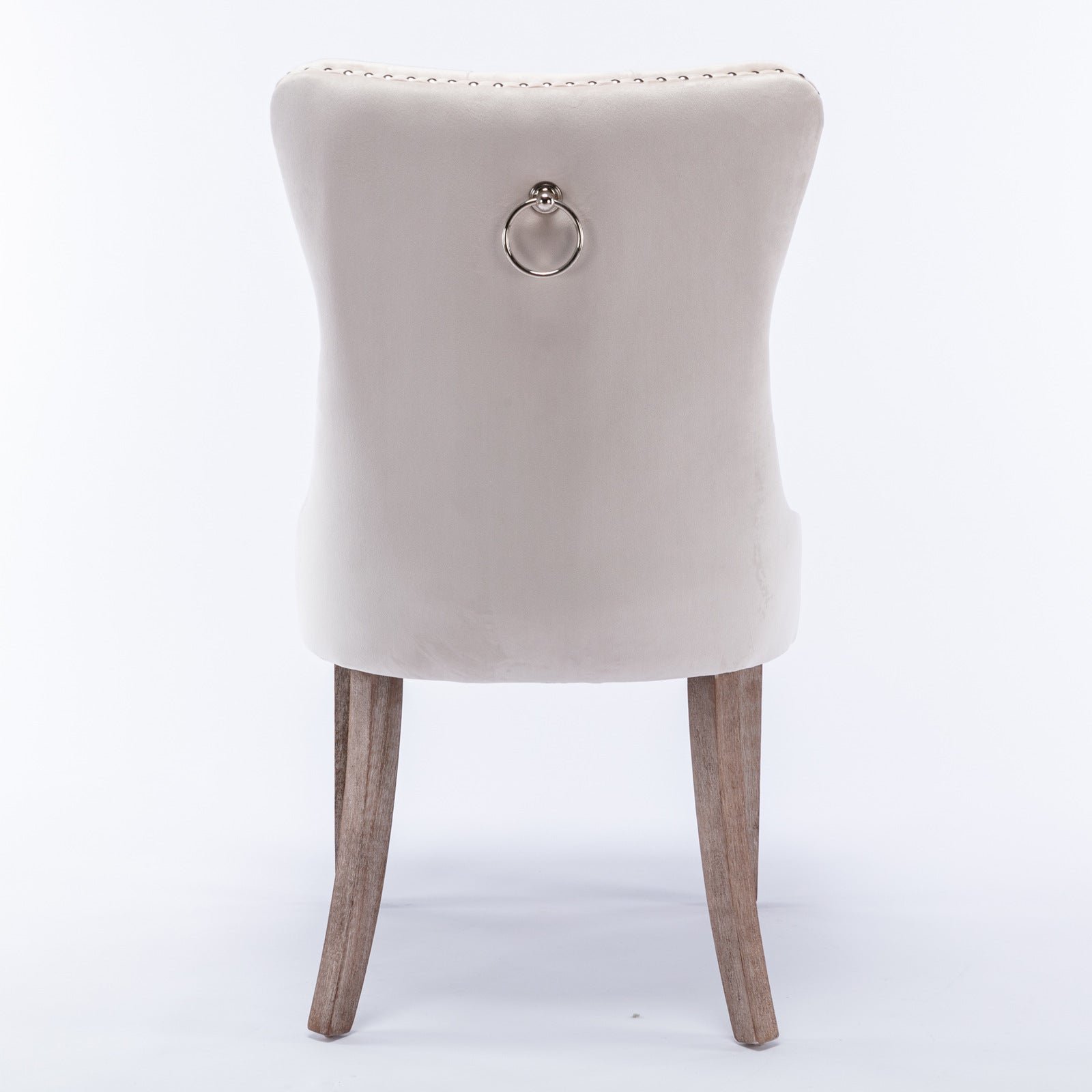 Rosewick Modern Tufted Velvet Nailhead Trim Solid Wood Upholstered Dining Chair with Wood Legs, Set of 2
