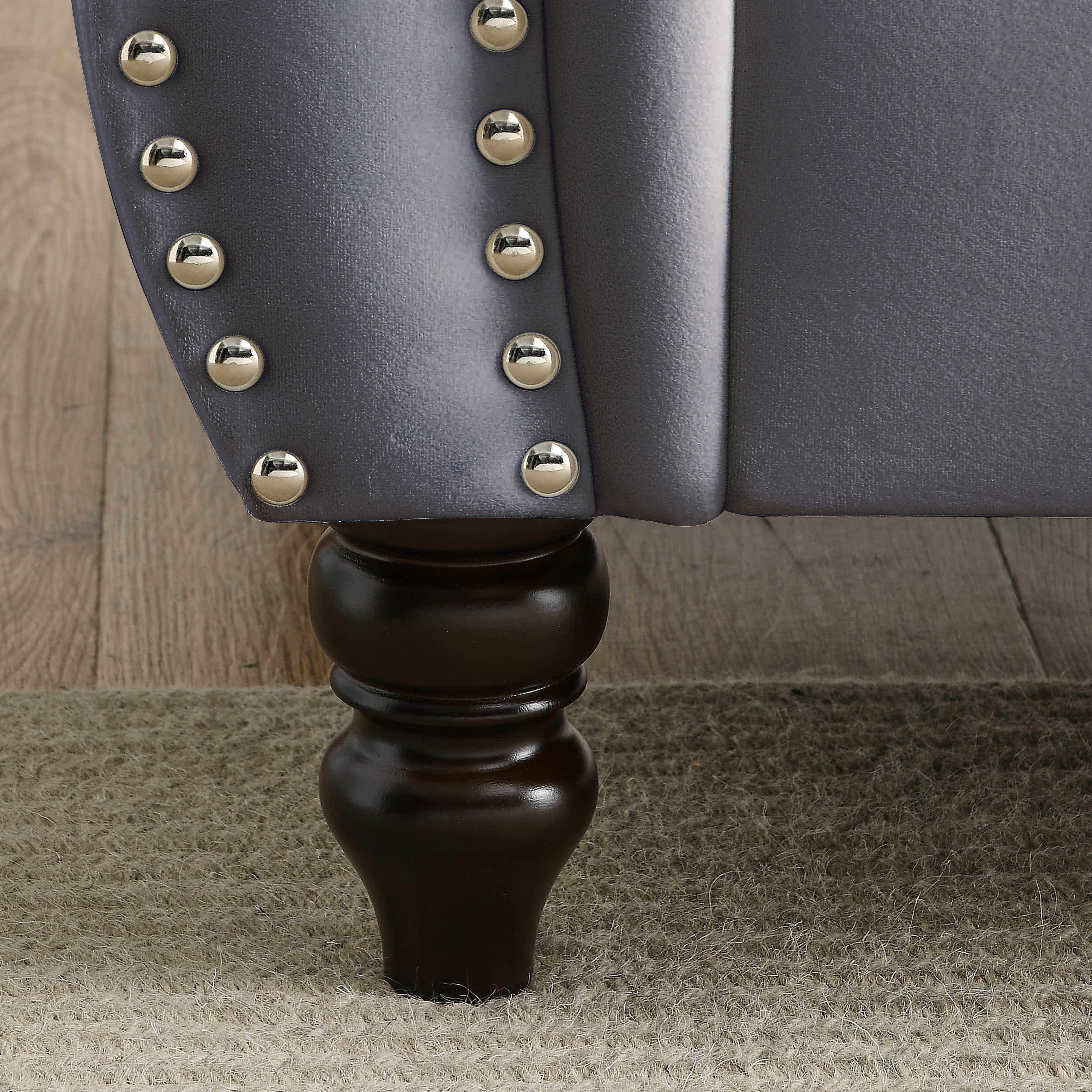 Nailhead Velvet Chesterfield 3-Seater Sofa