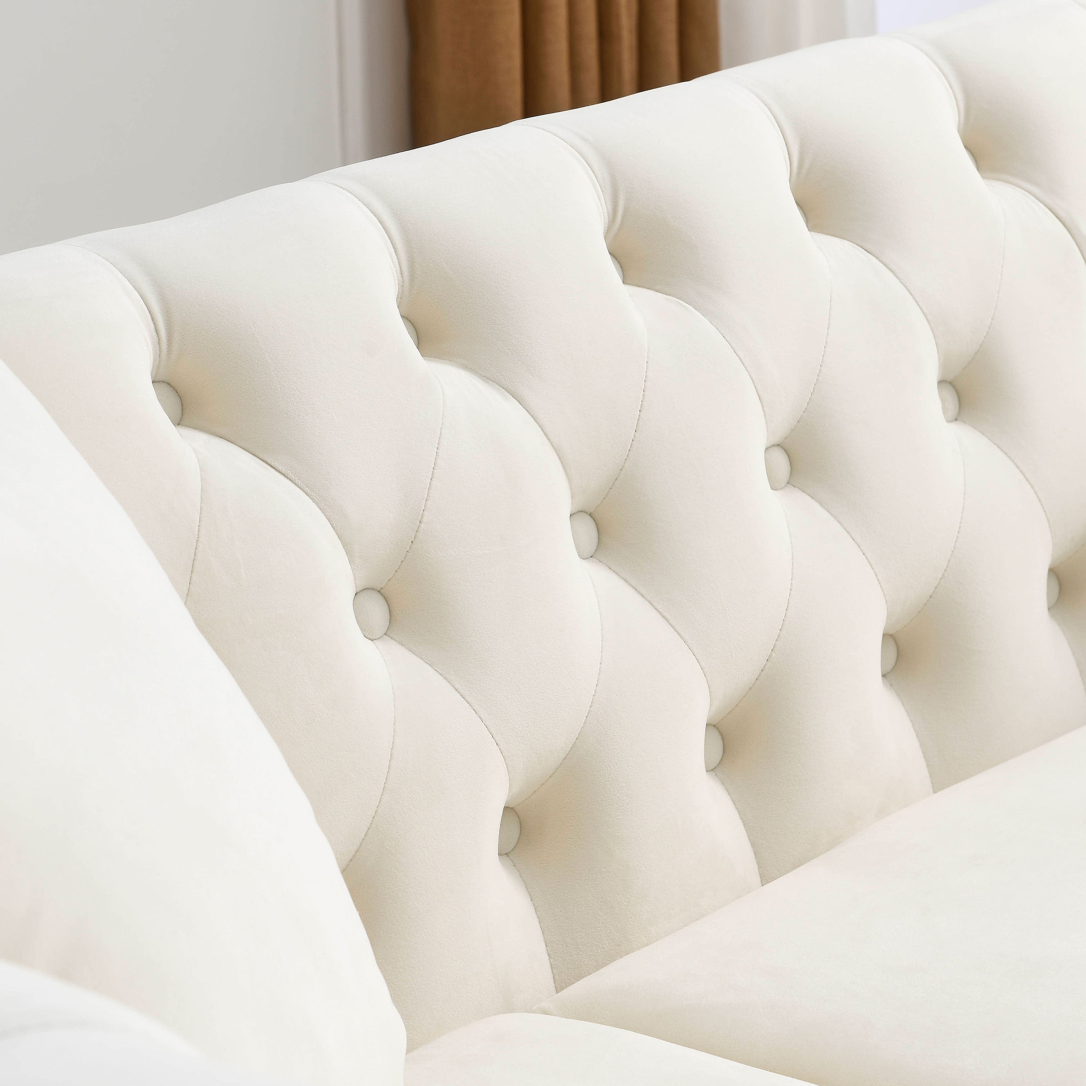 Nailhead Velvet Chesterfield 3-Seater Sofa
