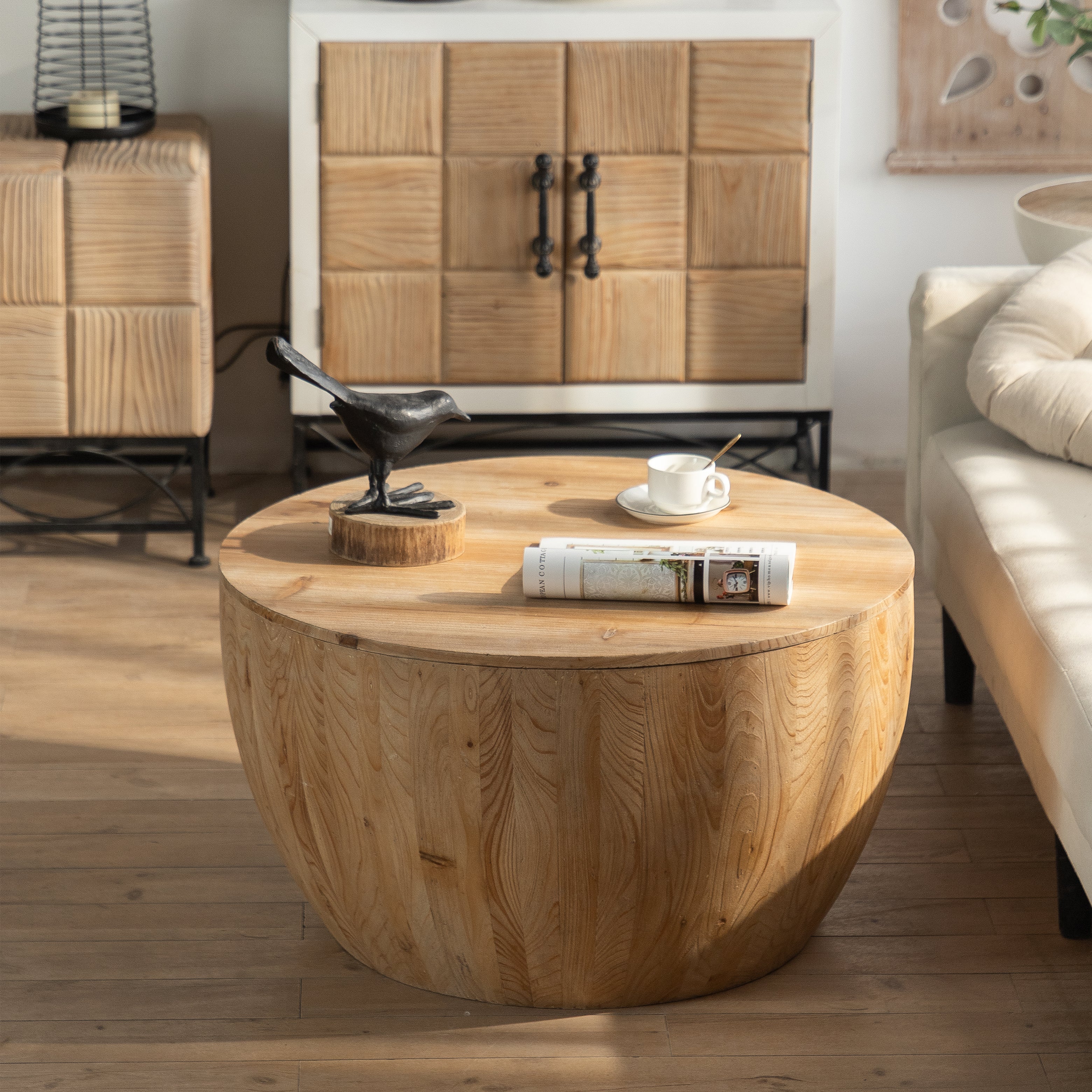 Bucket Shaped Drum Coffee Table