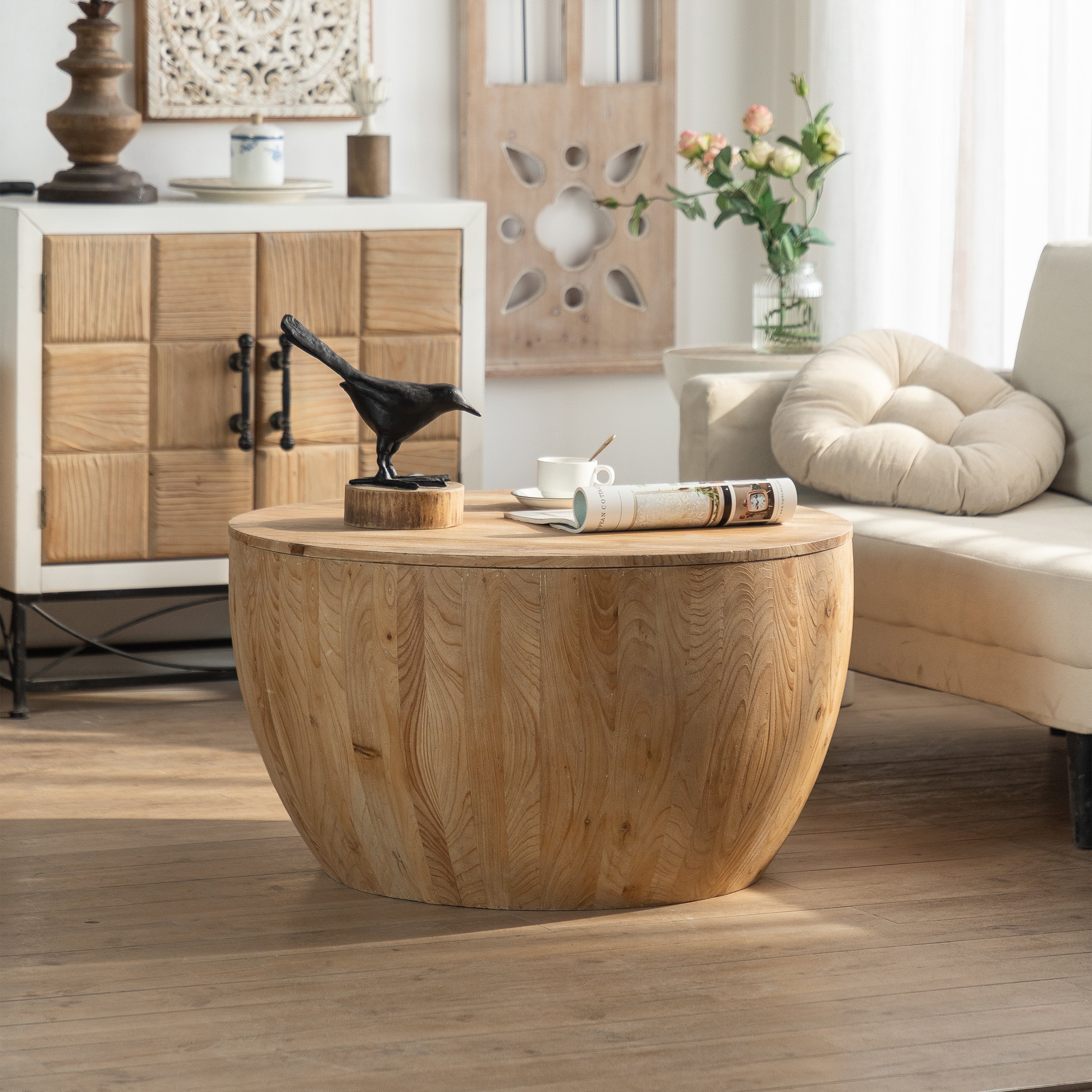 Bucket Shaped Drum Coffee Table