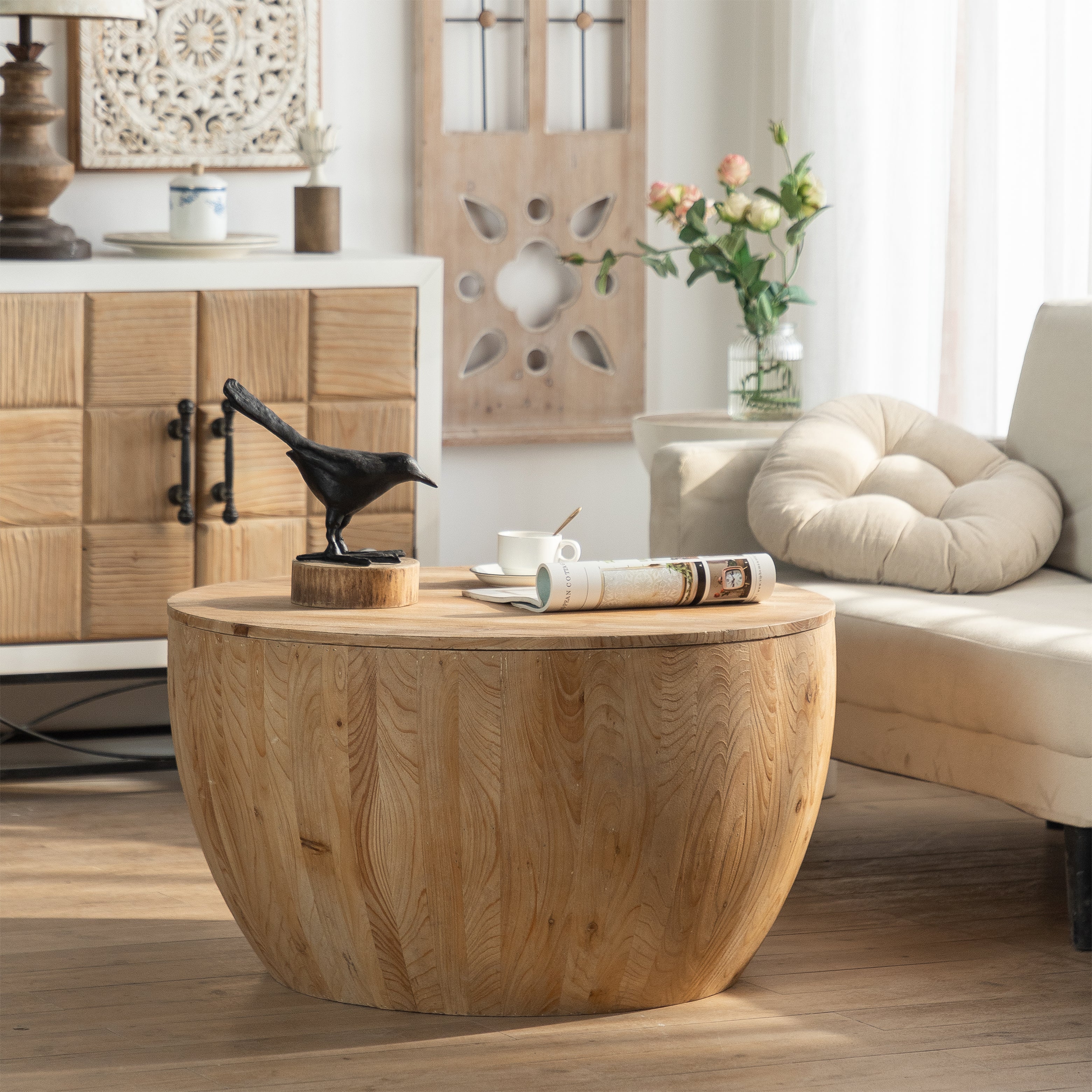 Bucket Shaped Drum Coffee Table