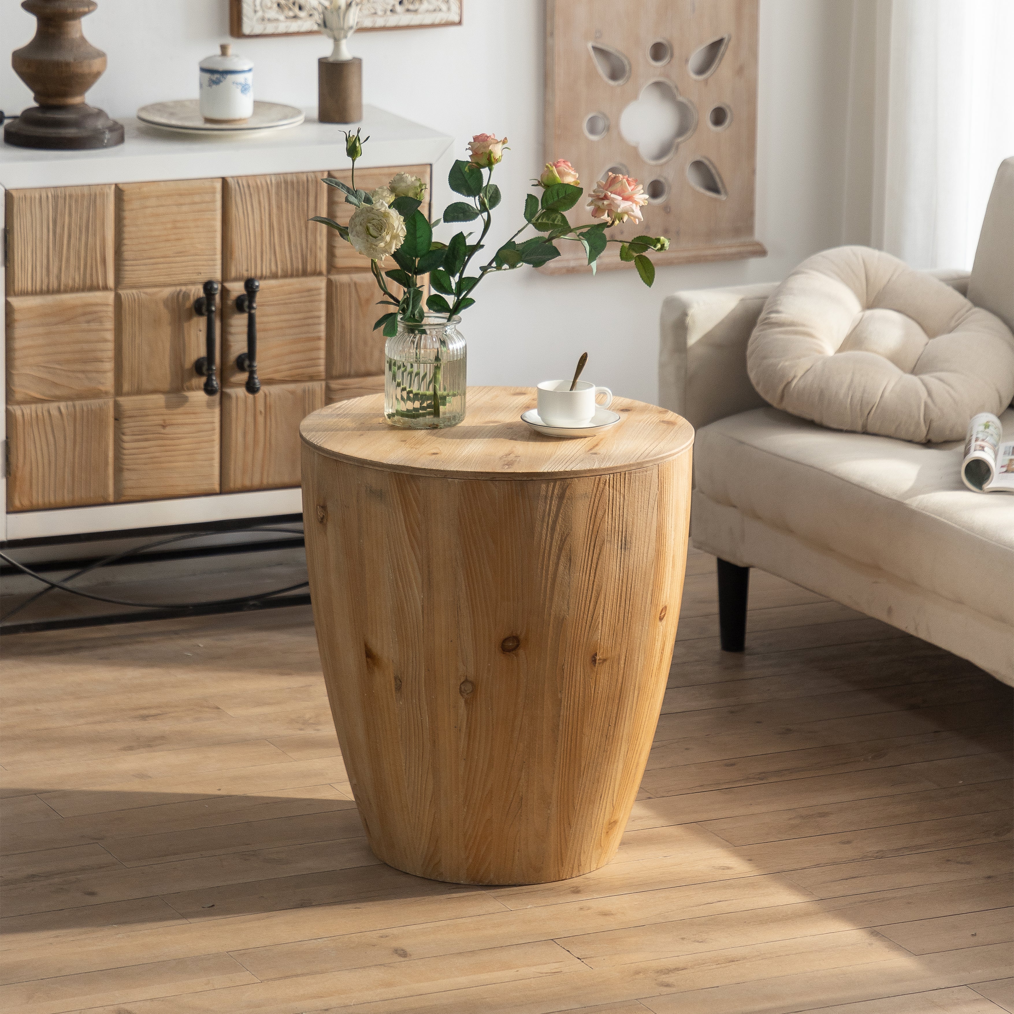 Bucket Shaped Drum Side Table
