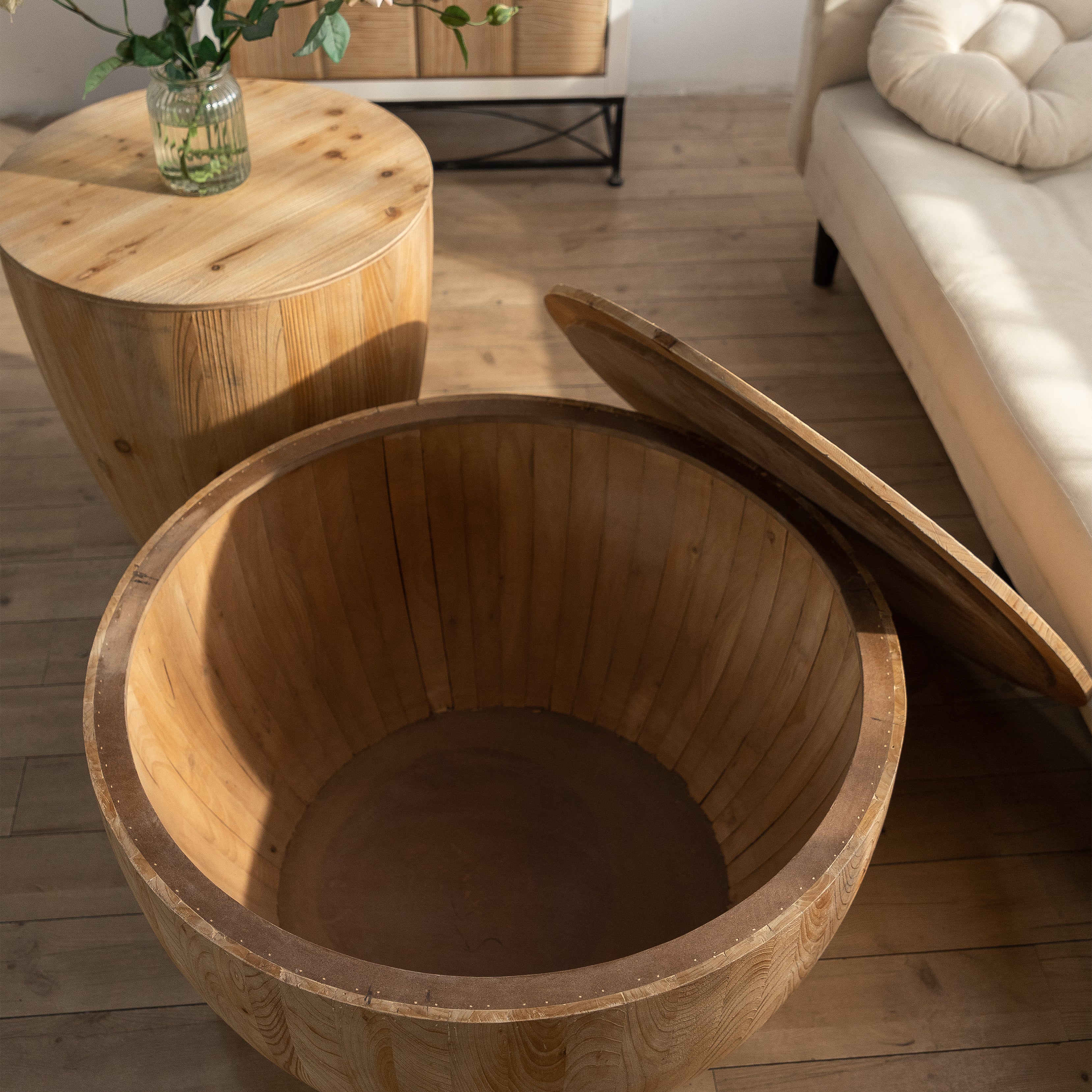 Bucket Shaped Drum Coffee Table