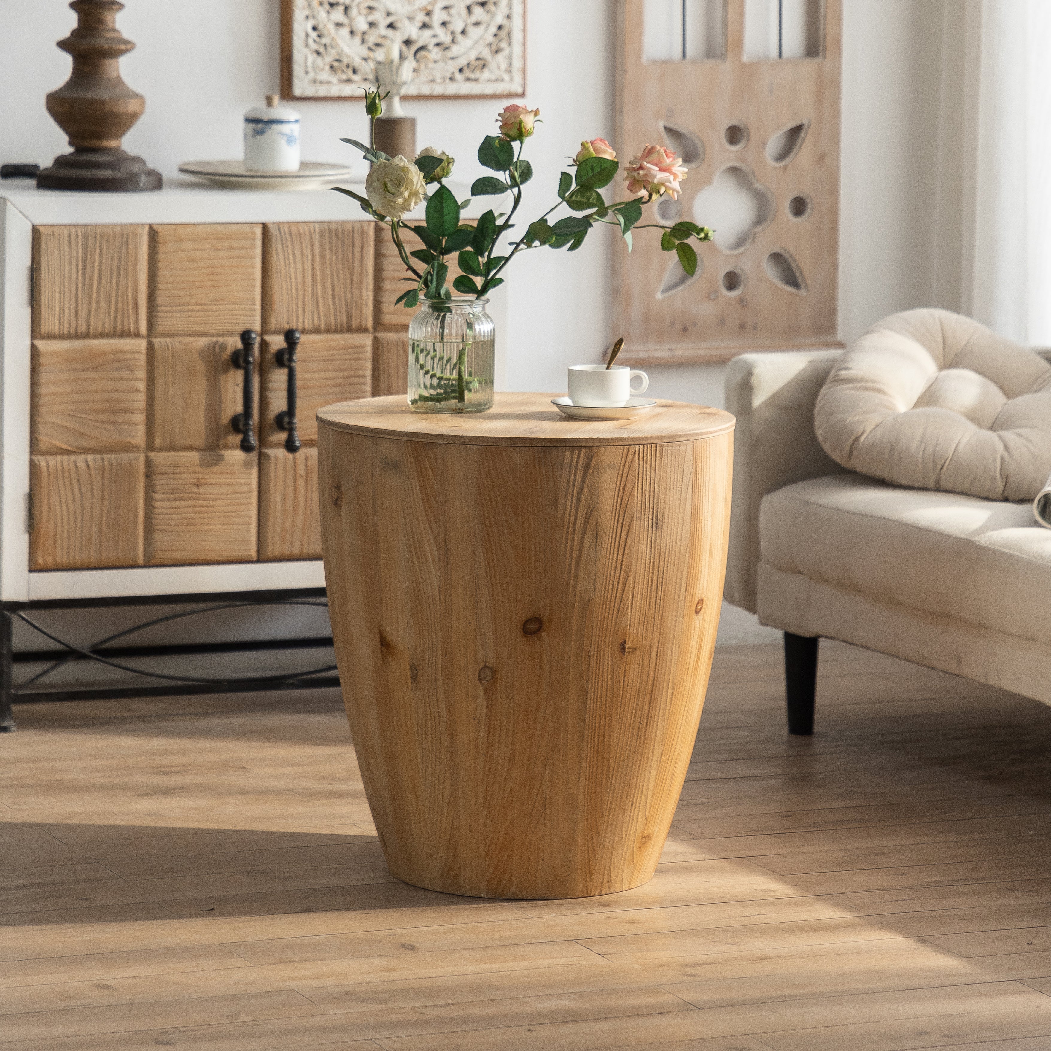 Bucket Shaped Drum Side Table