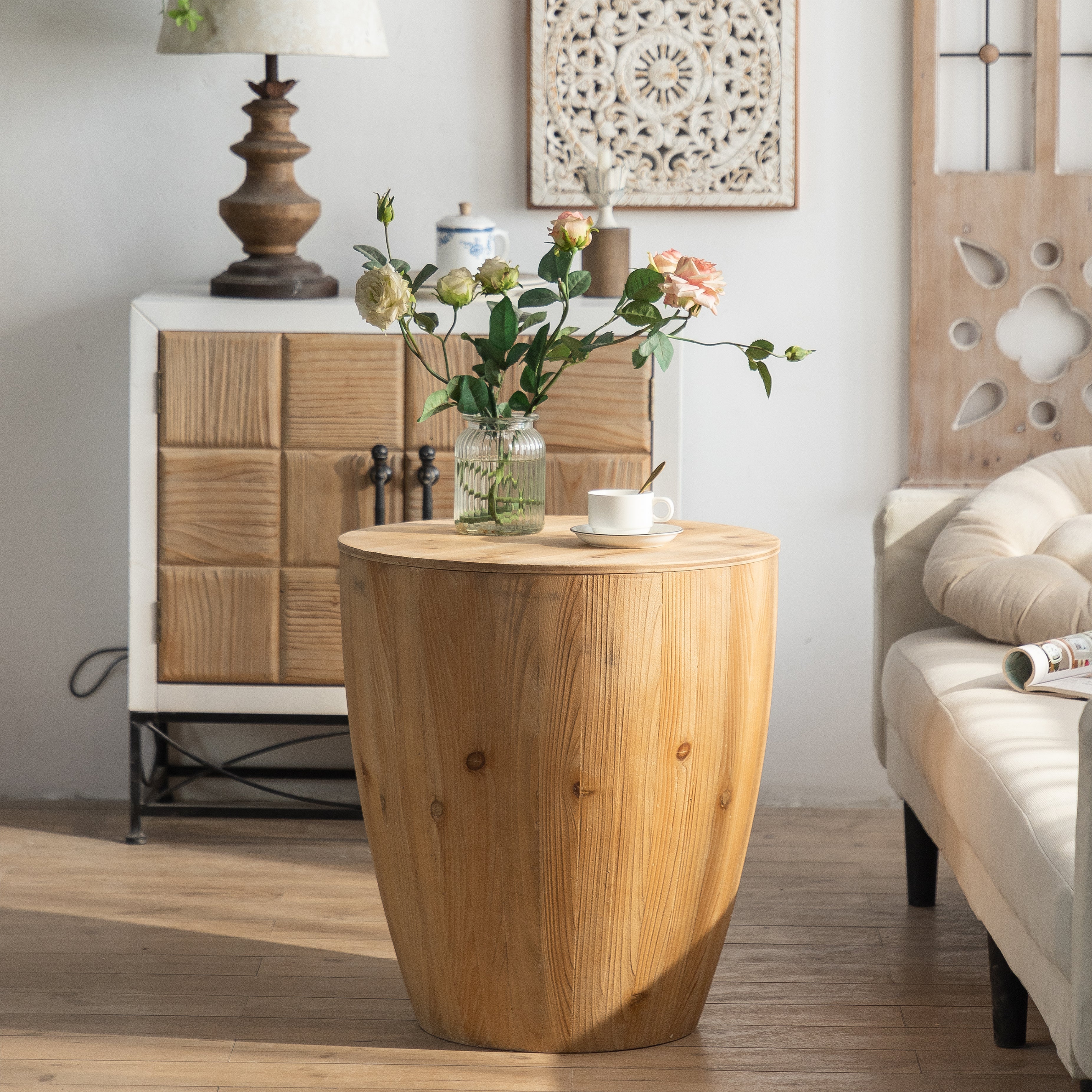 Bucket Shaped Drum Side Table