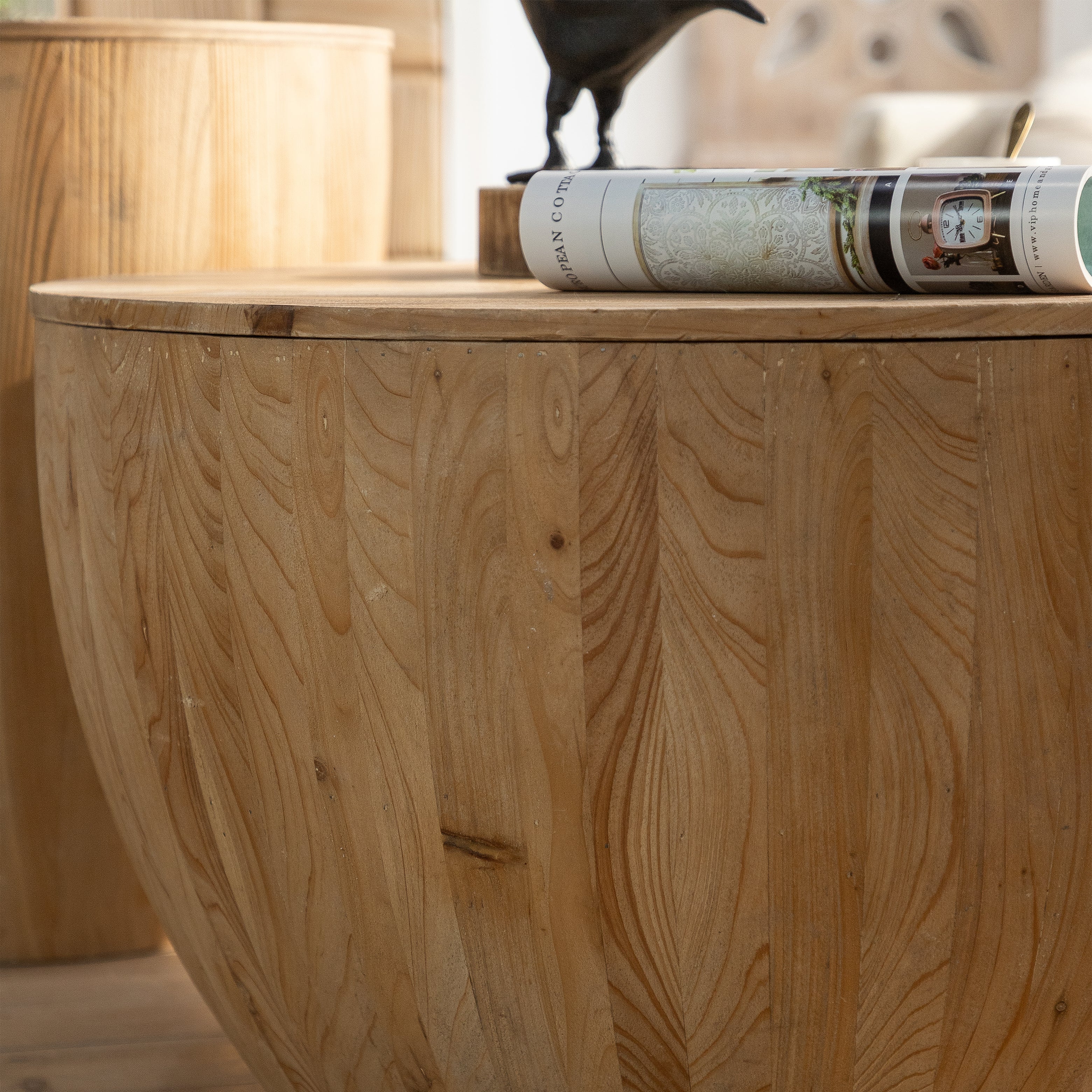 Bucket Shaped Drum Coffee Table Set