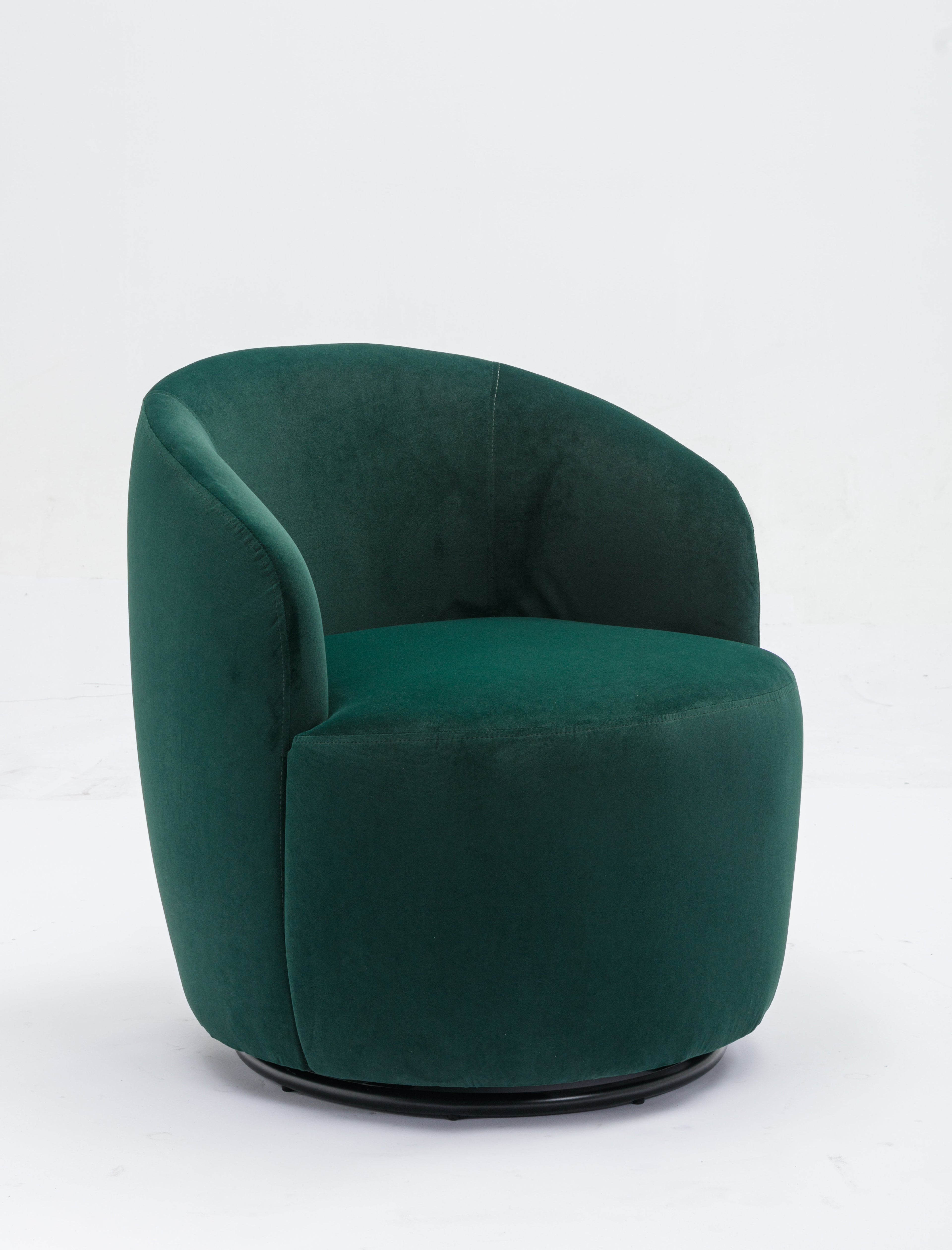 Velvet Fabric Swivel Barrel Accent Chair