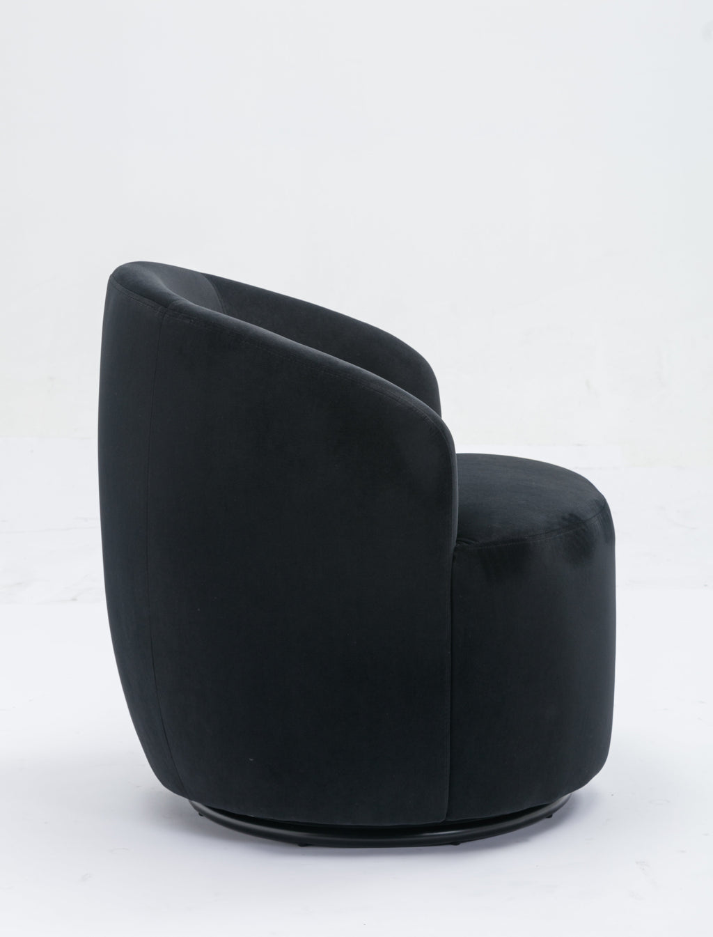 Velvet Fabric Swivel Barrel Accent Chair