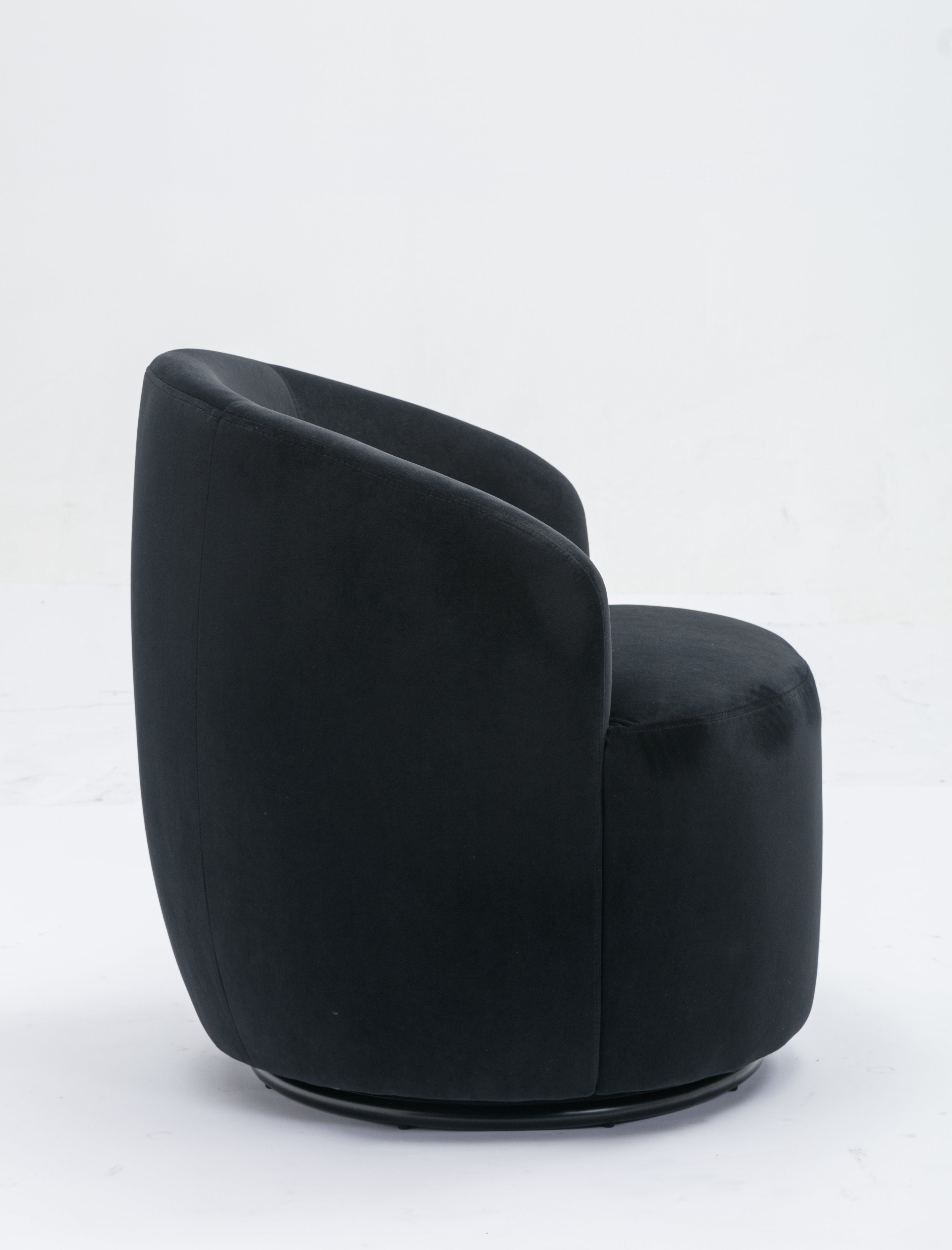 Velvet Fabric Swivel Barrel Accent Chair