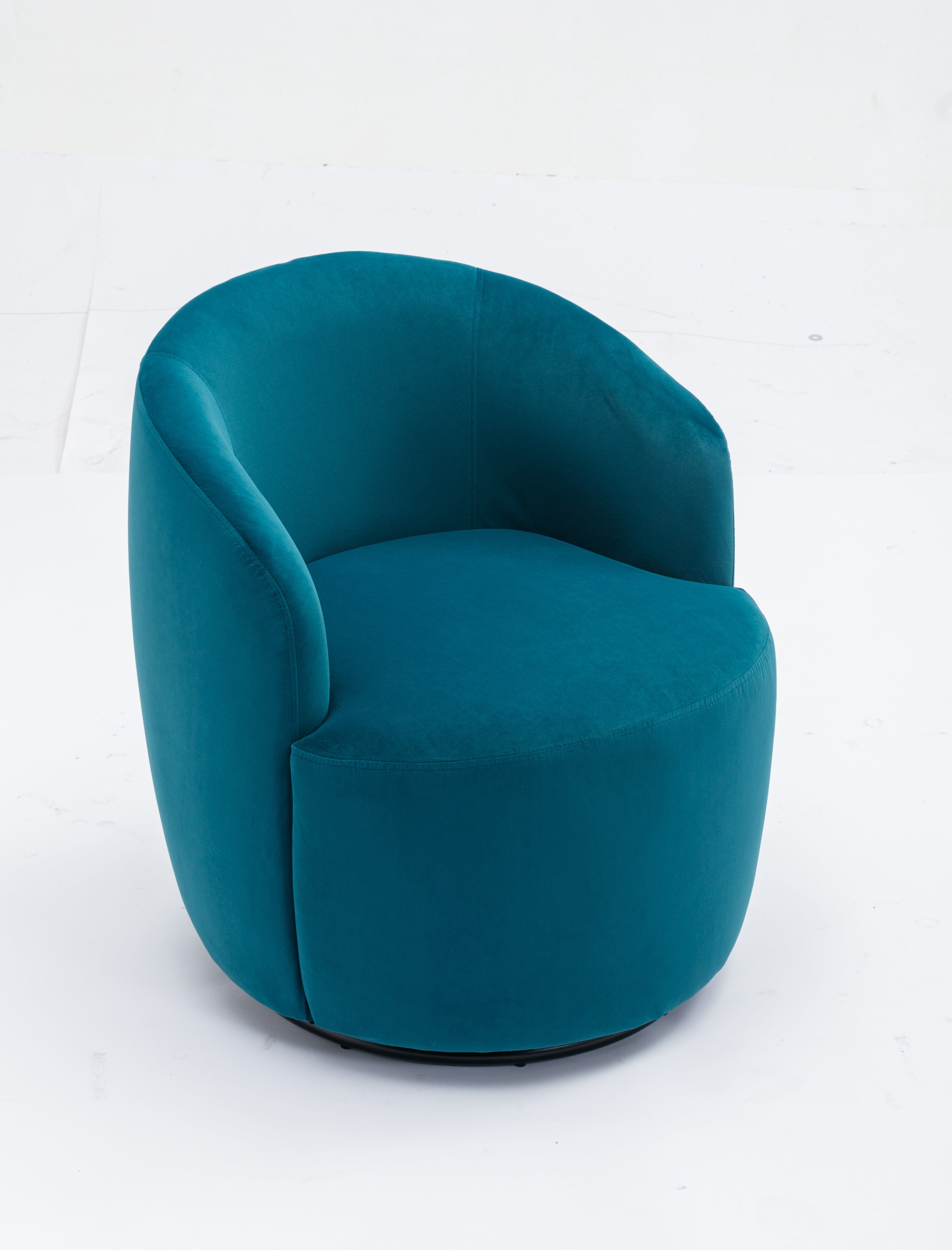 Velvet Fabric Swivel Barrel Accent Chair