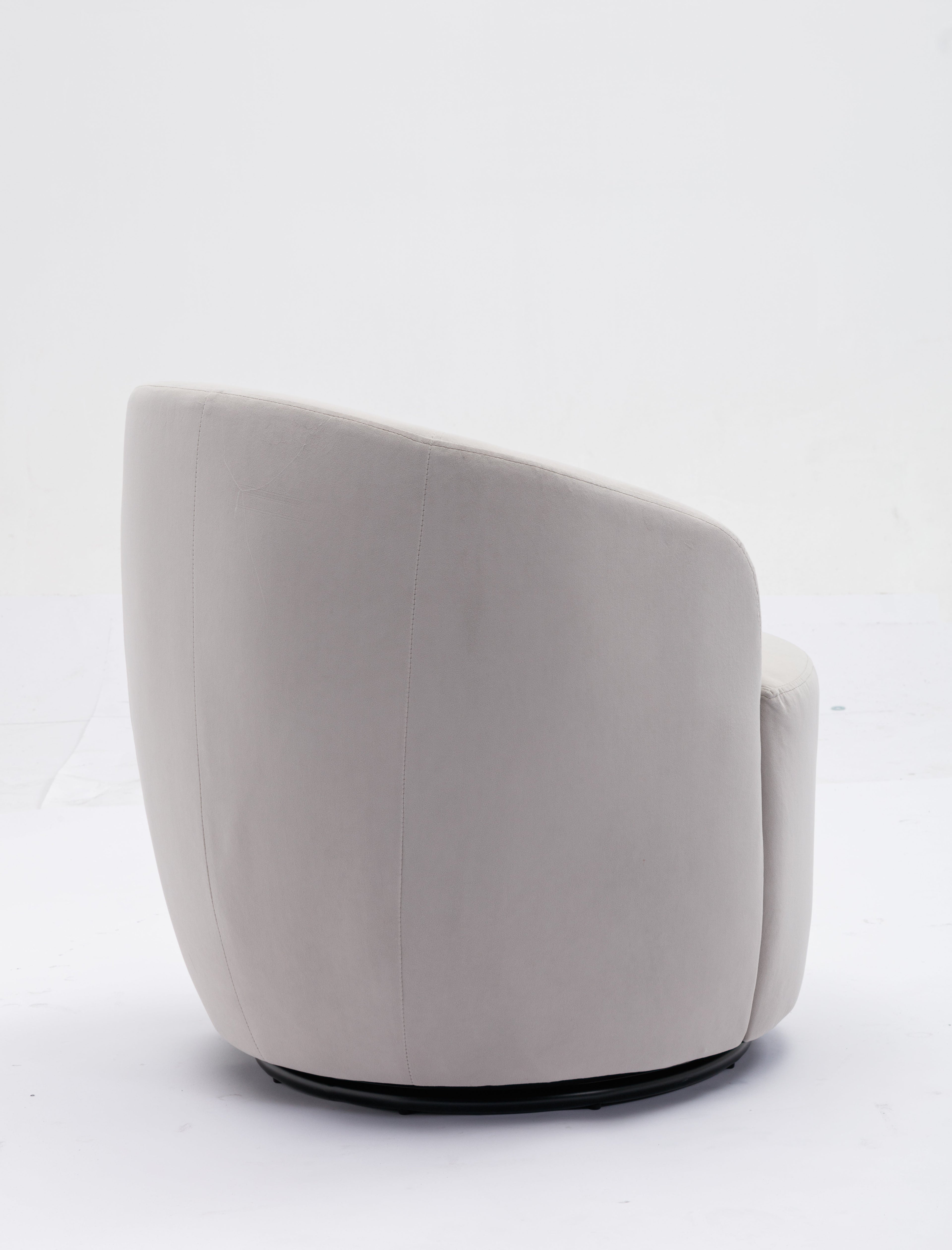 Velvet Fabric Swivel Barrel Accent Chair