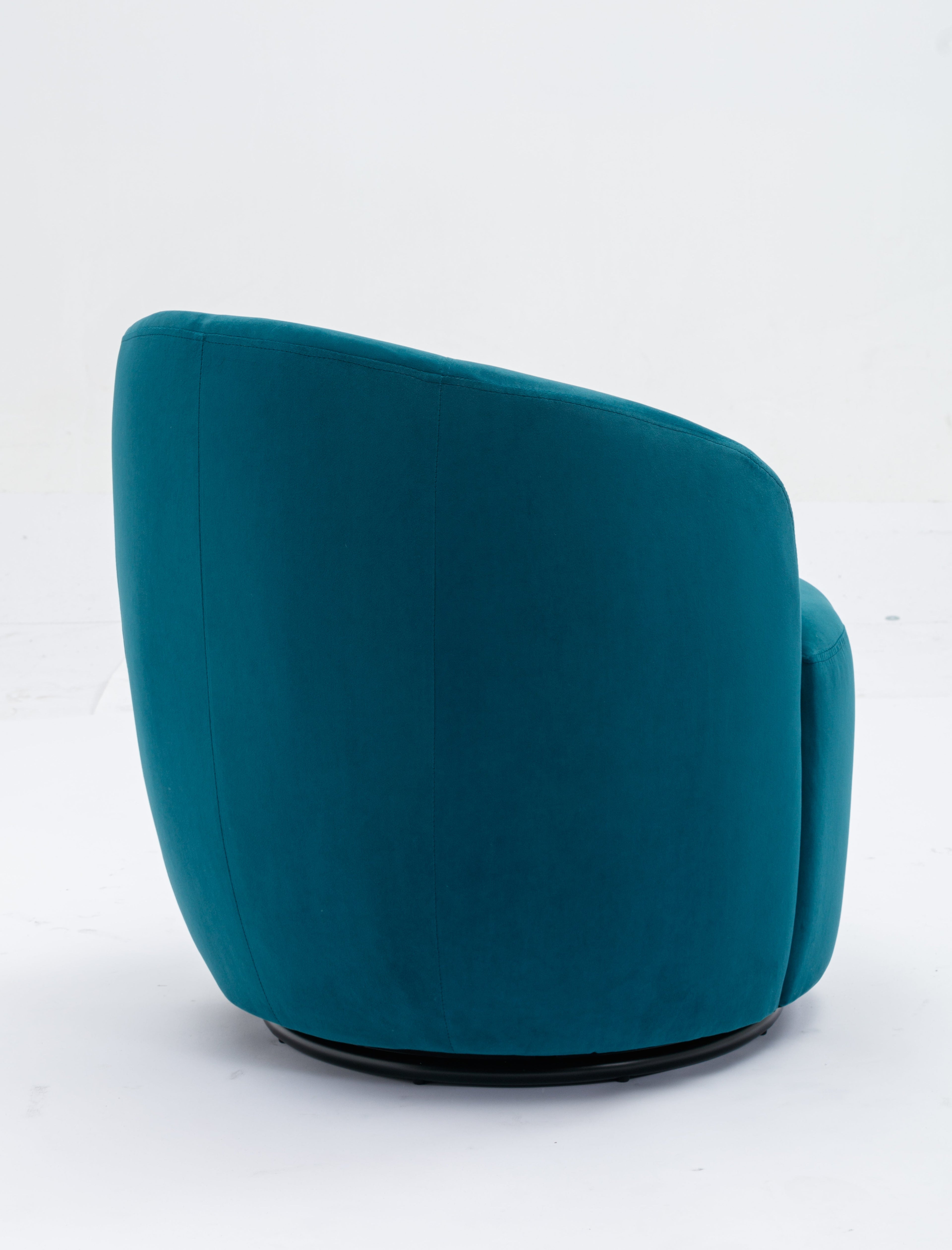 Velvet Fabric Swivel Barrel Accent Chair