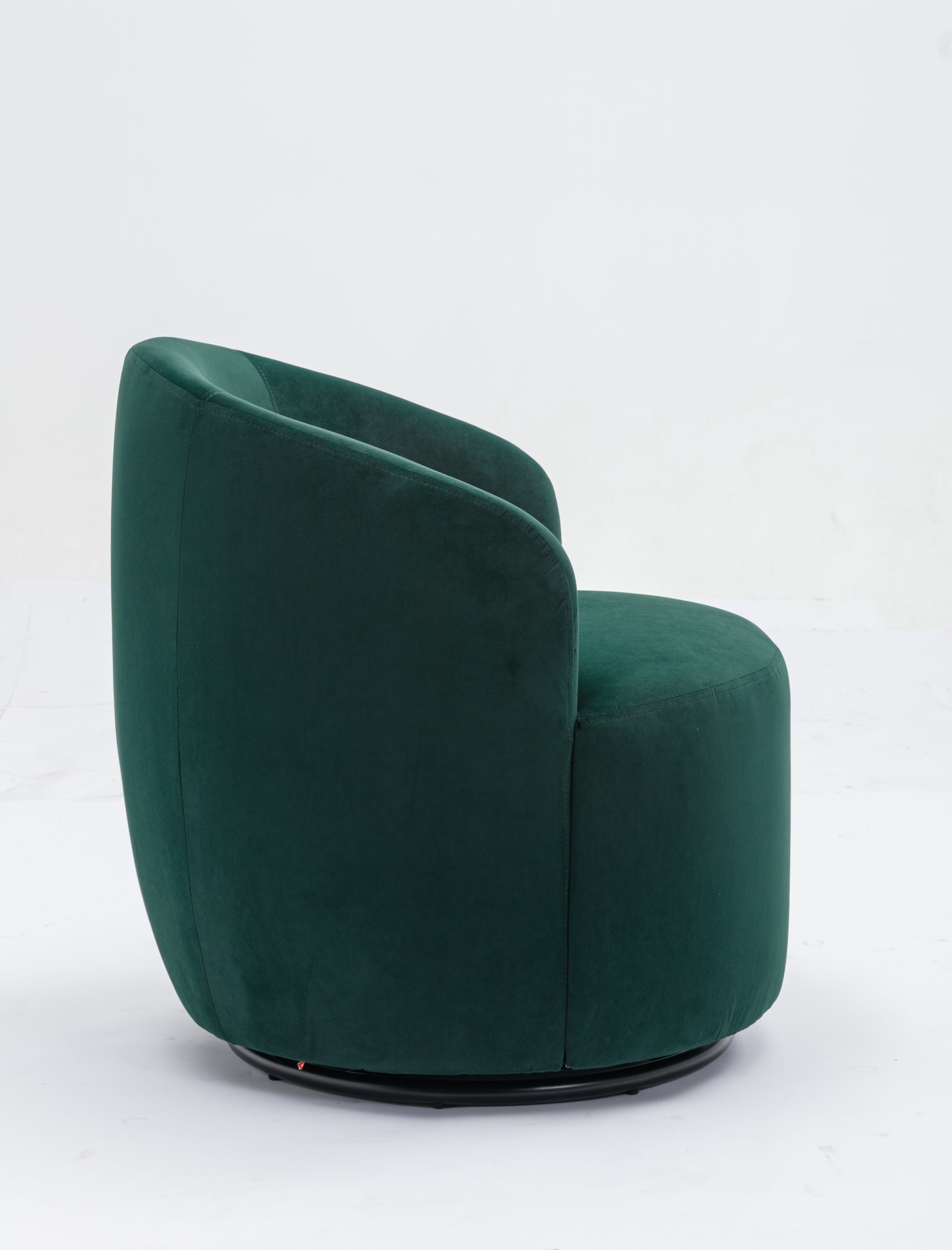 Velvet Fabric Swivel Barrel Accent Chair